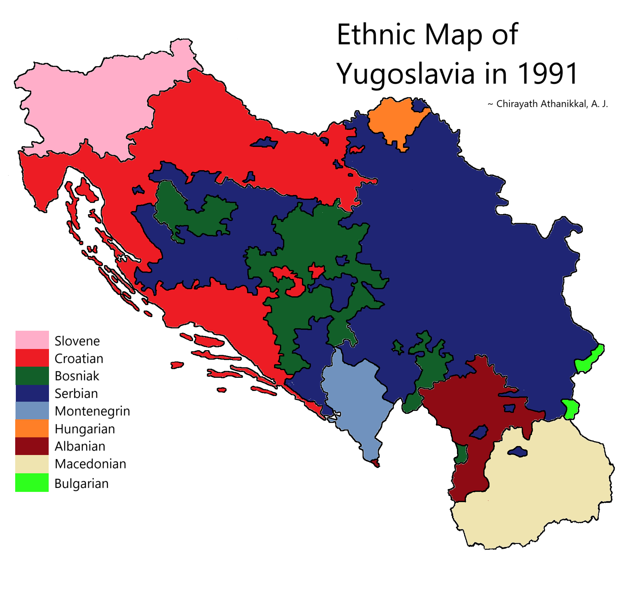 Ethnic Map of Yugoslavia in 1991 Ethnic Map of Yugoslavia in 1991