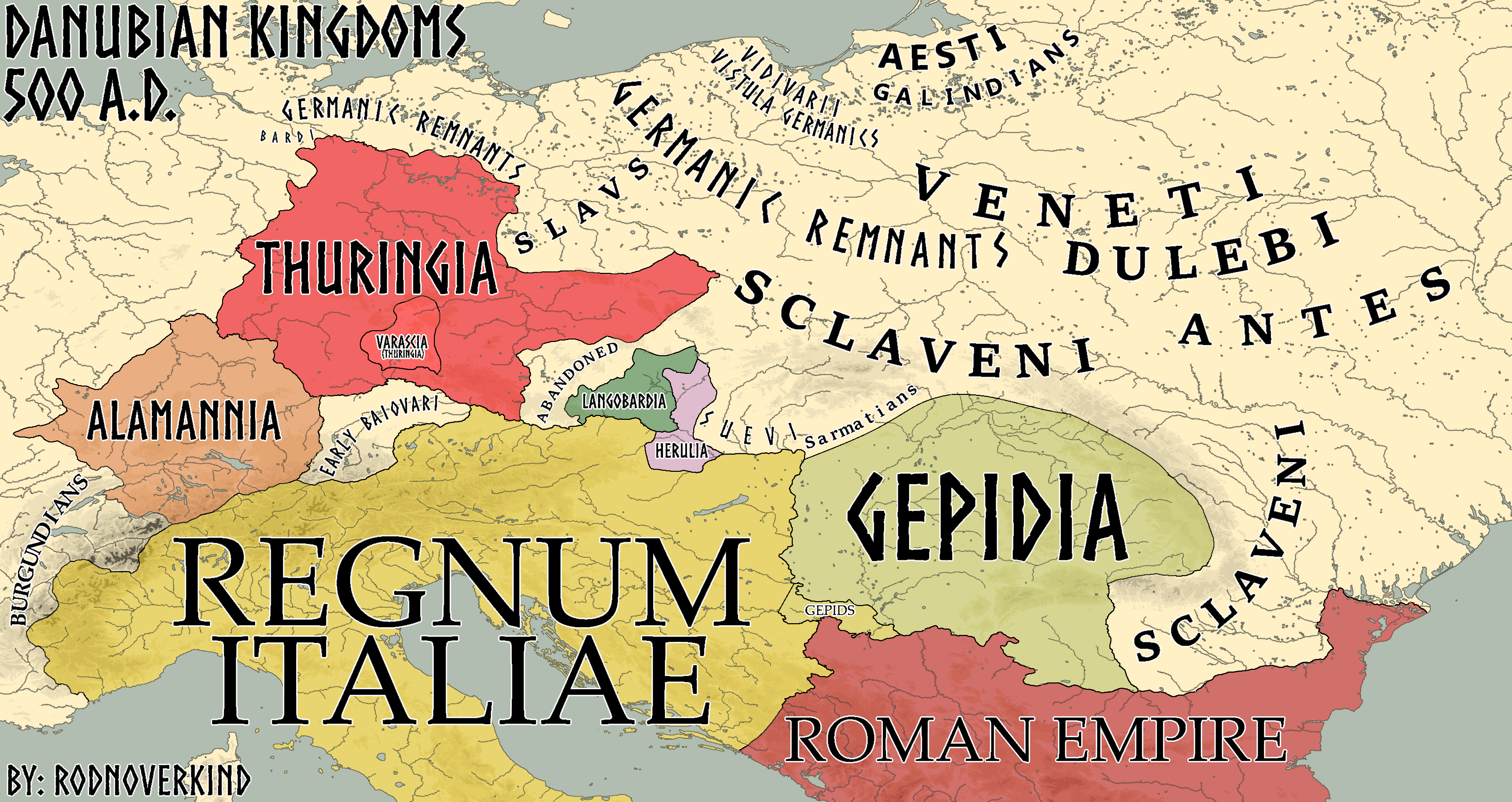 Map of the Kingdoms of the Danube AD 500 Map of the Kingdoms of the Danube AD 500