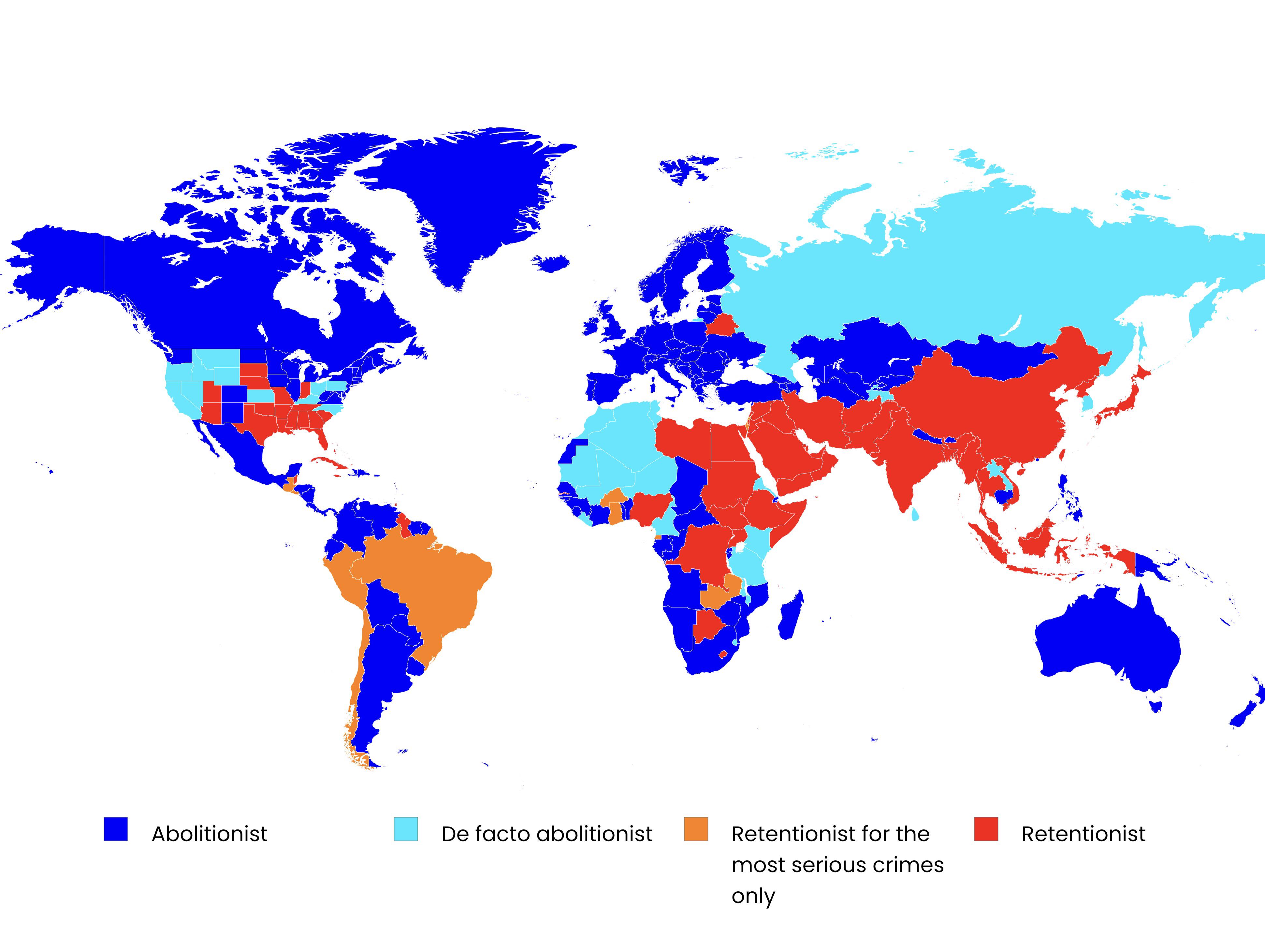 Capital Punishment Around the World Map Capital Punishment Around the World Map