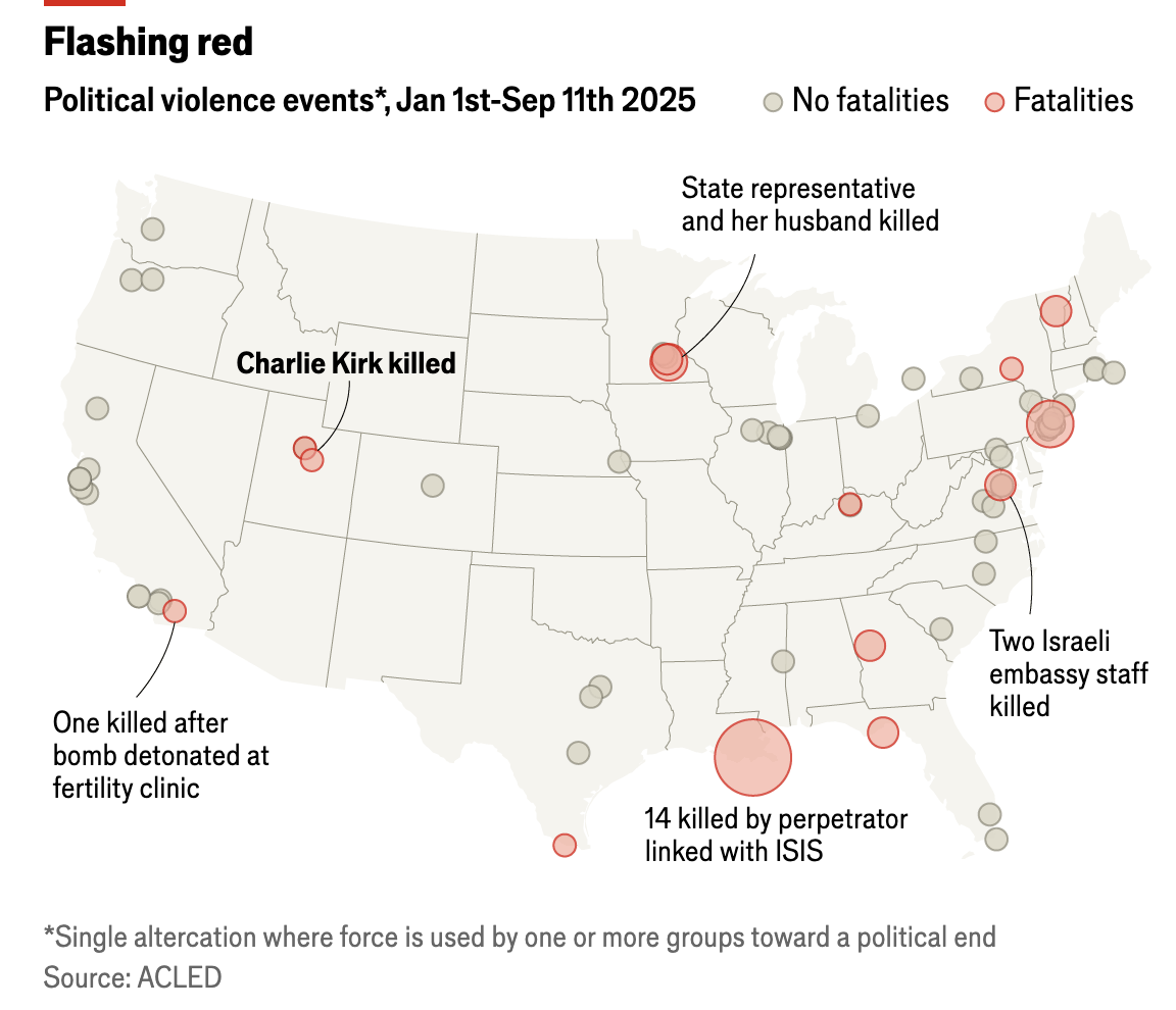 Political Violence in the US Map 2025