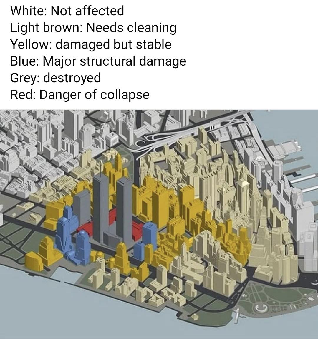 September 11 2001 Damage Map September 11 2001 Damage Map