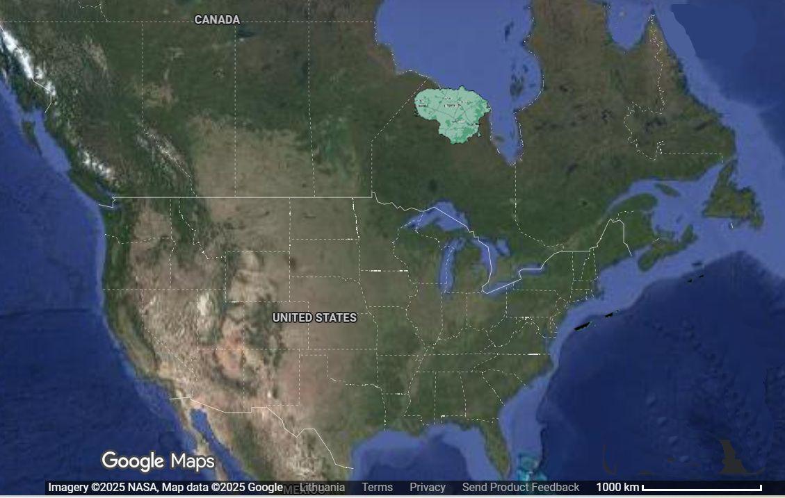 Lithuania Relocation 6000km West Map Lithuania Relocation 6000km West Map
