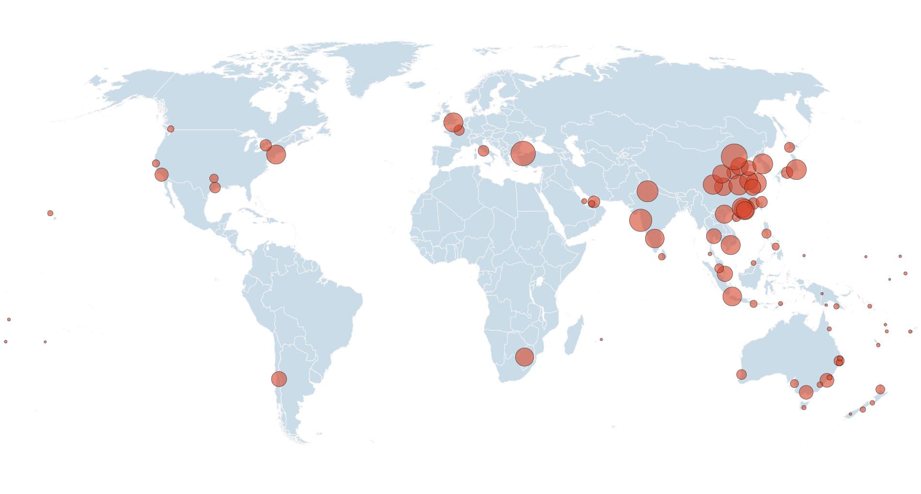 Direct Flights to/from Australia Map Direct Flights to/from Australia Map