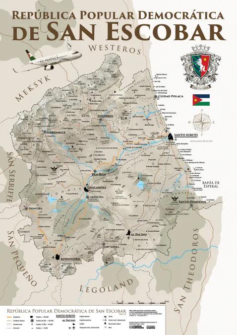 Map of the Fictional Country San Escobar Map of the Fictional Country San Escobar