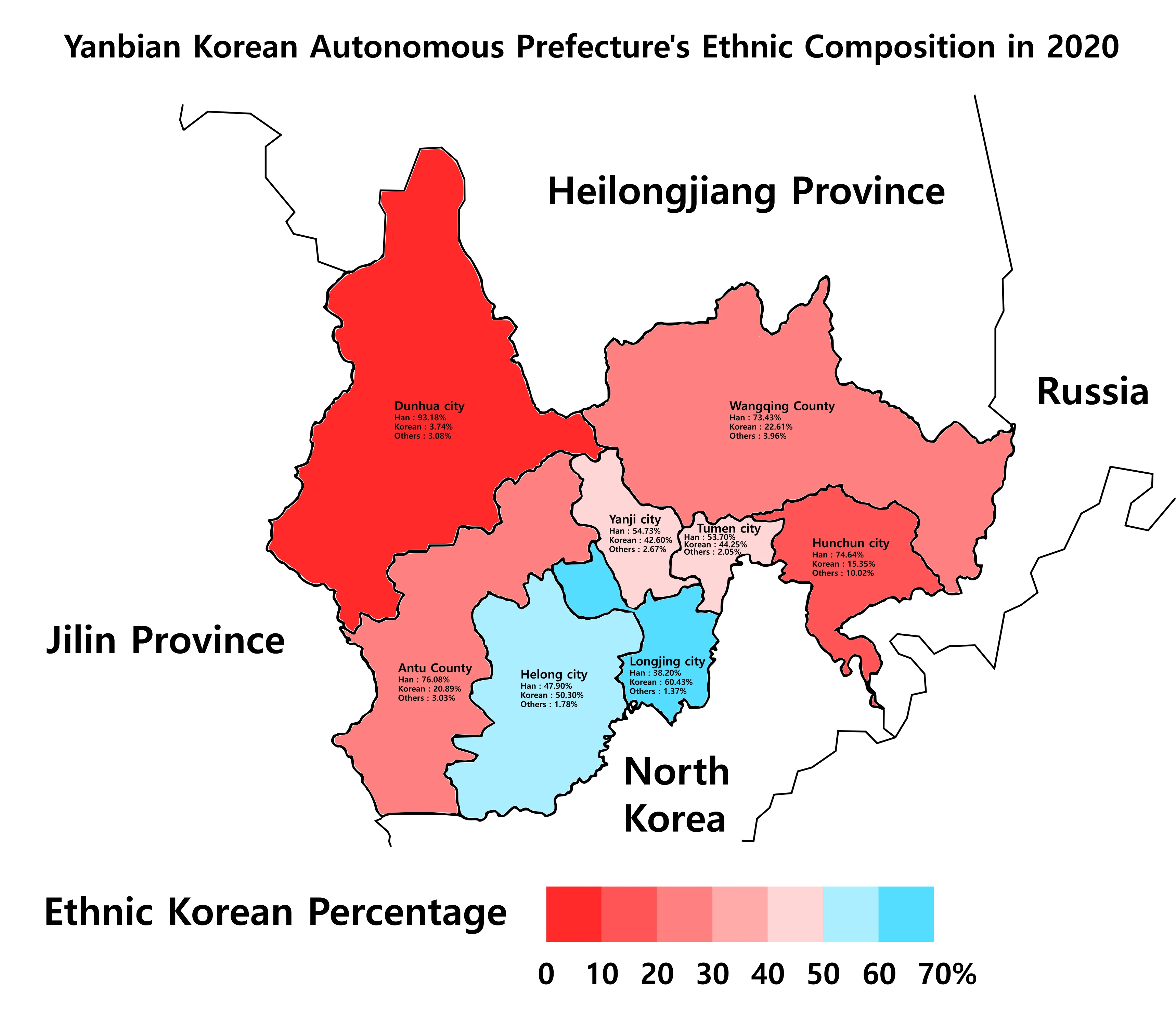 Yanbian Korean Autonomous Prefecture Map Yanbian Korean Autonomous Prefecture Map