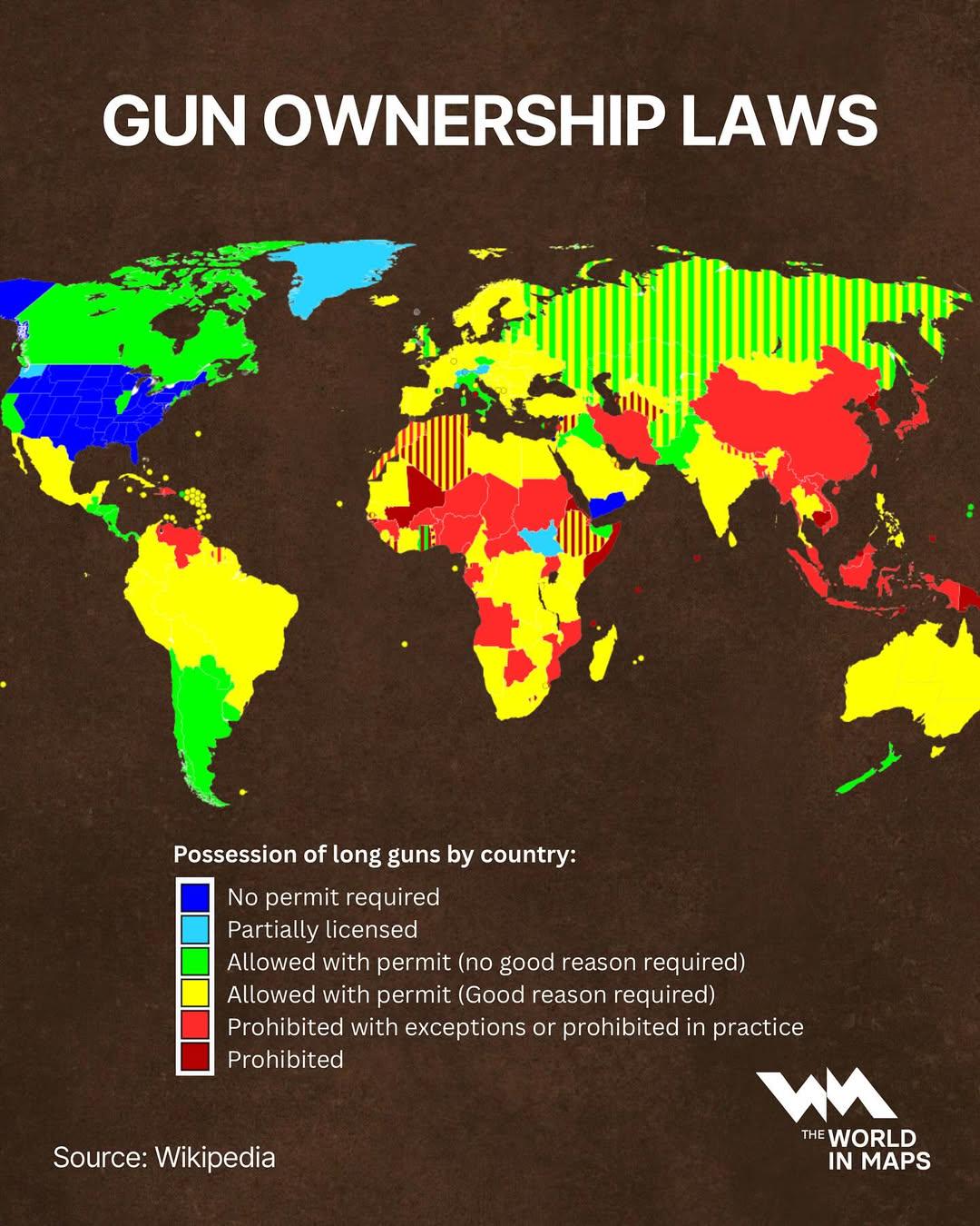 Gun Ownership Laws Worldwide Map Gun Ownership Laws Worldwide Map