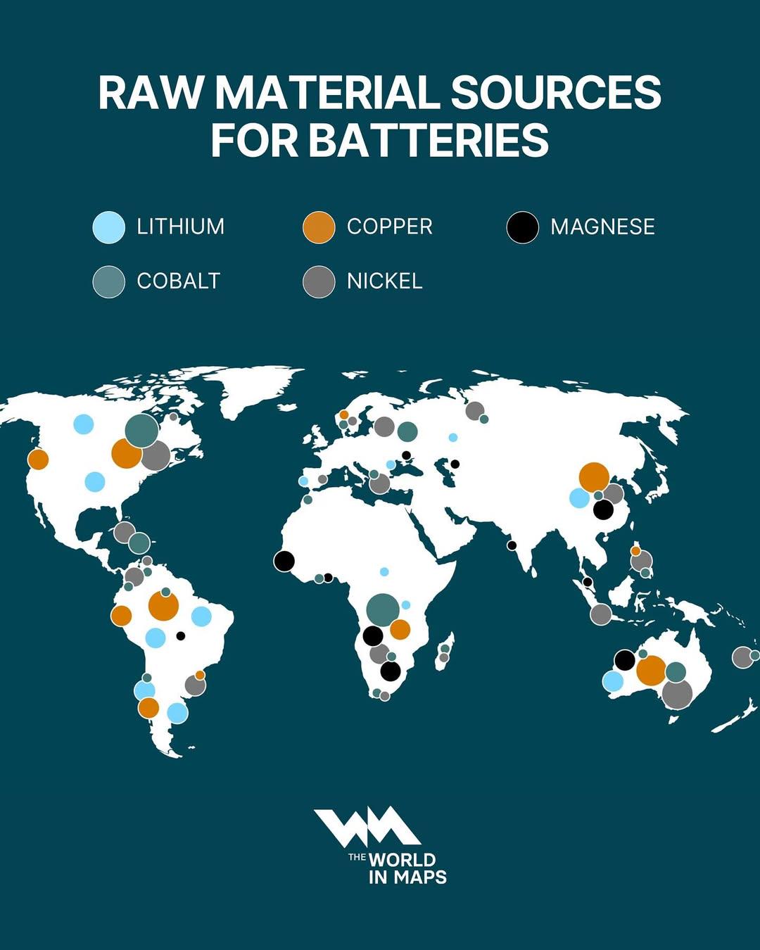 Raw Material Sources for Batteries Map Raw Material Sources for Batteries Map