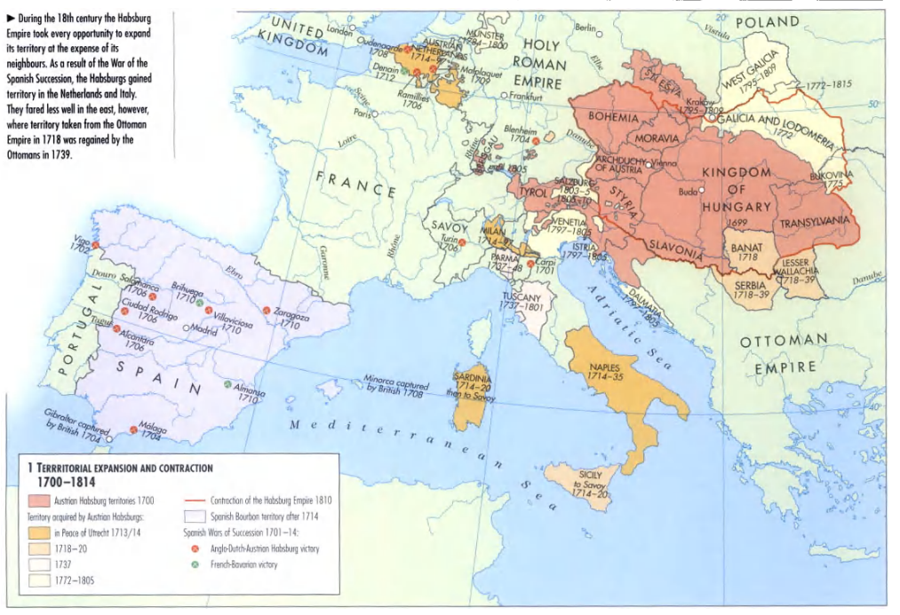 Habsburg Territories Map 1700-1814 Habsburg Territories Map 1700-1814