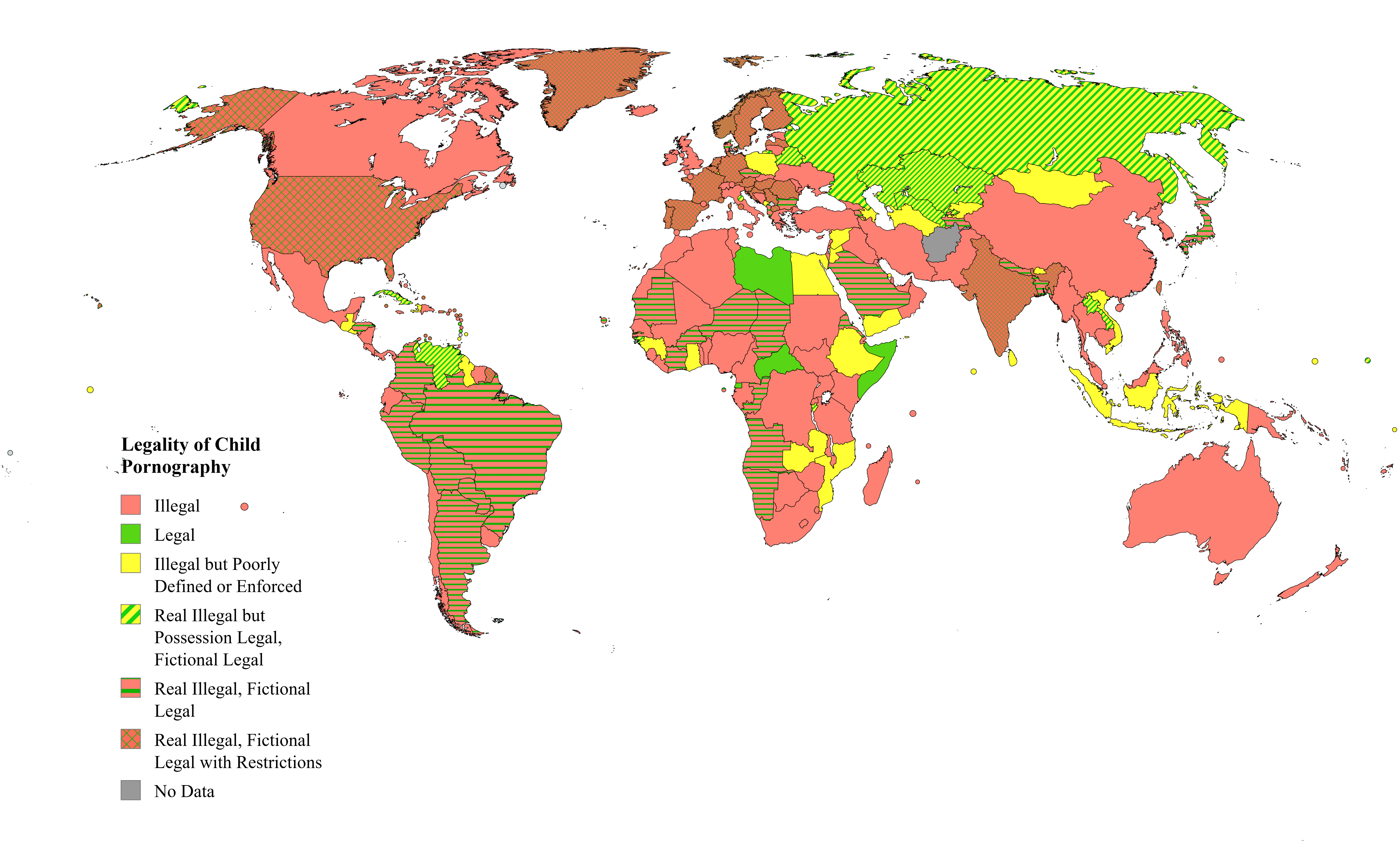 Child Pornography Laws Worldwide Map