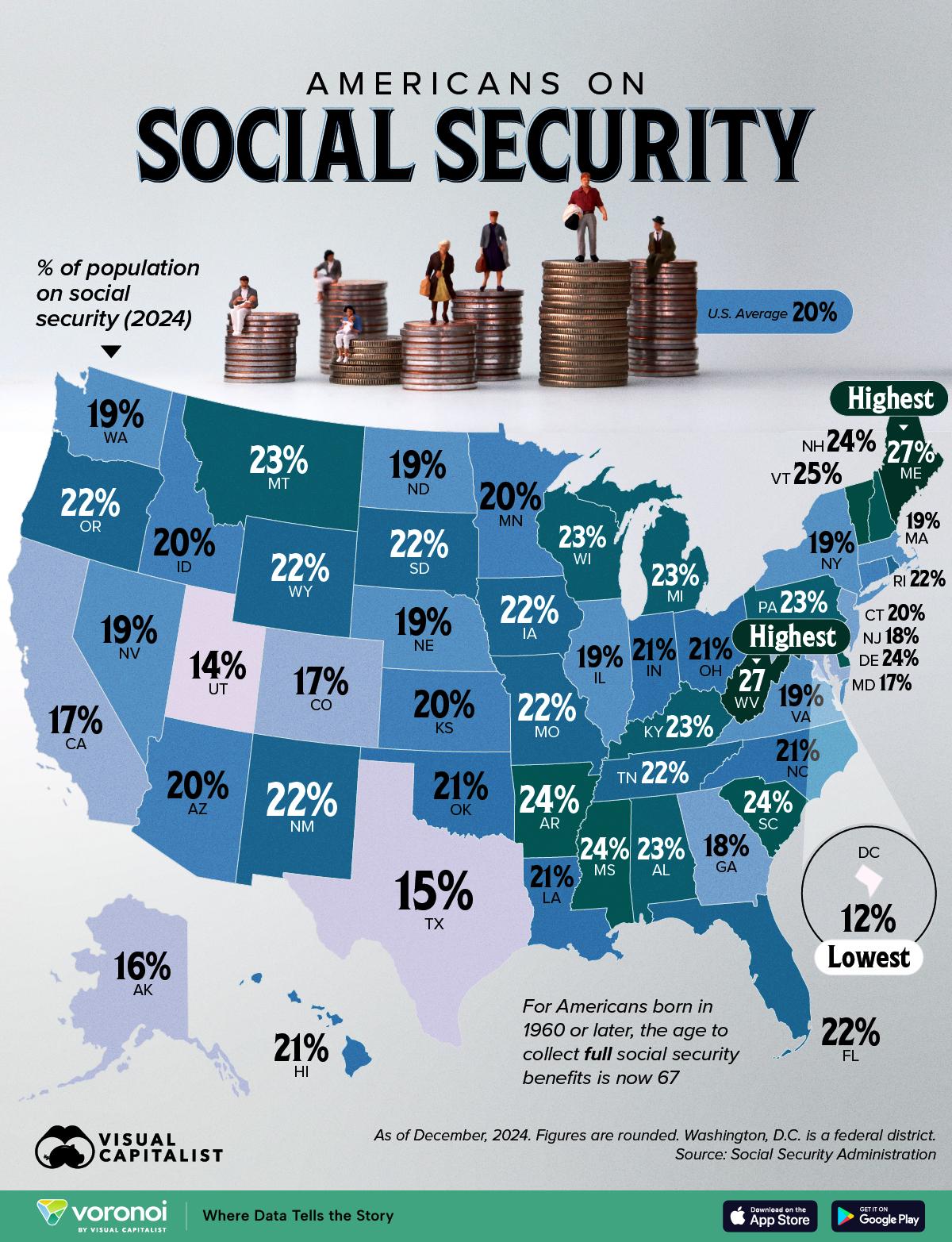 Social Security Recipients by State Map Social Security Recipients by State Map