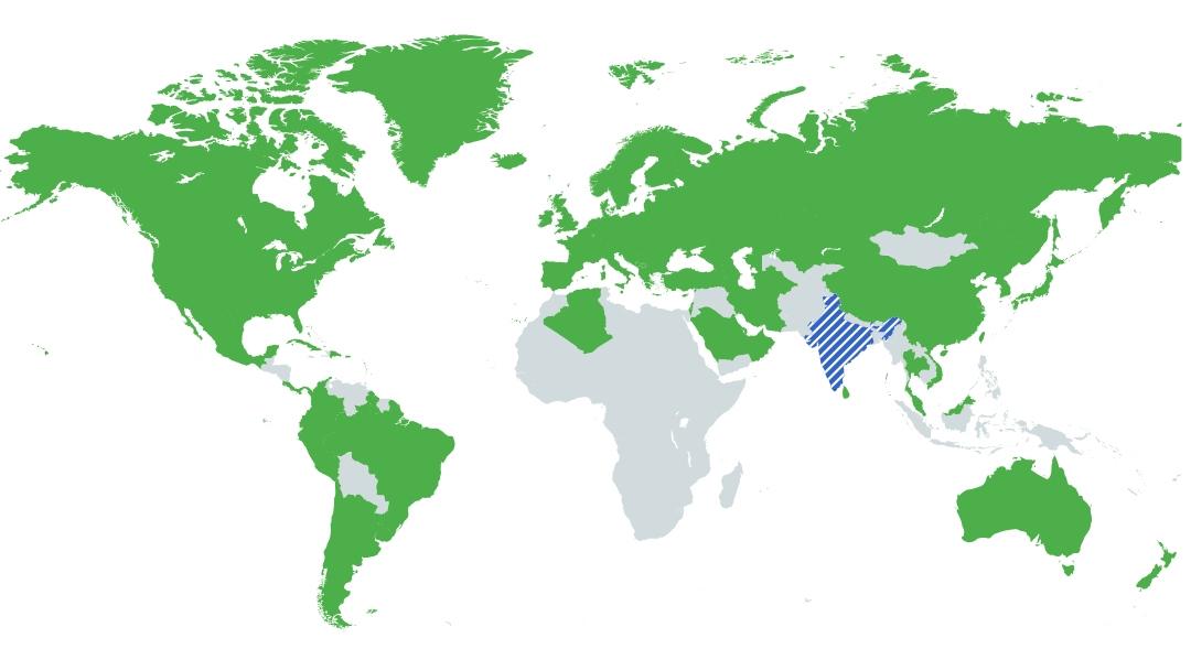 Countries with Higher HDI than Goa Map Countries with Higher HDI than Goa Map