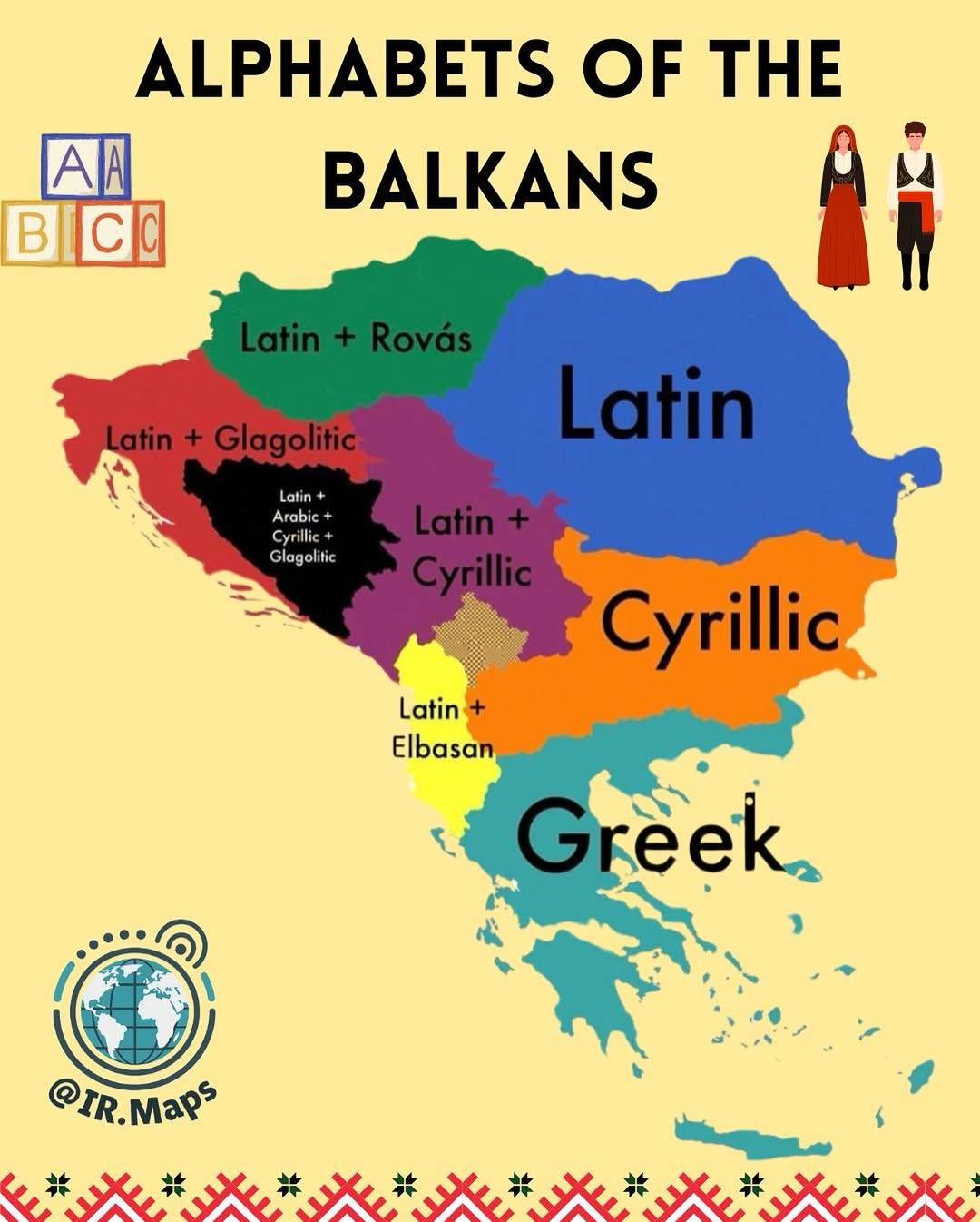 Alphabets of the Balkans Map Alphabets of the Balkans Map