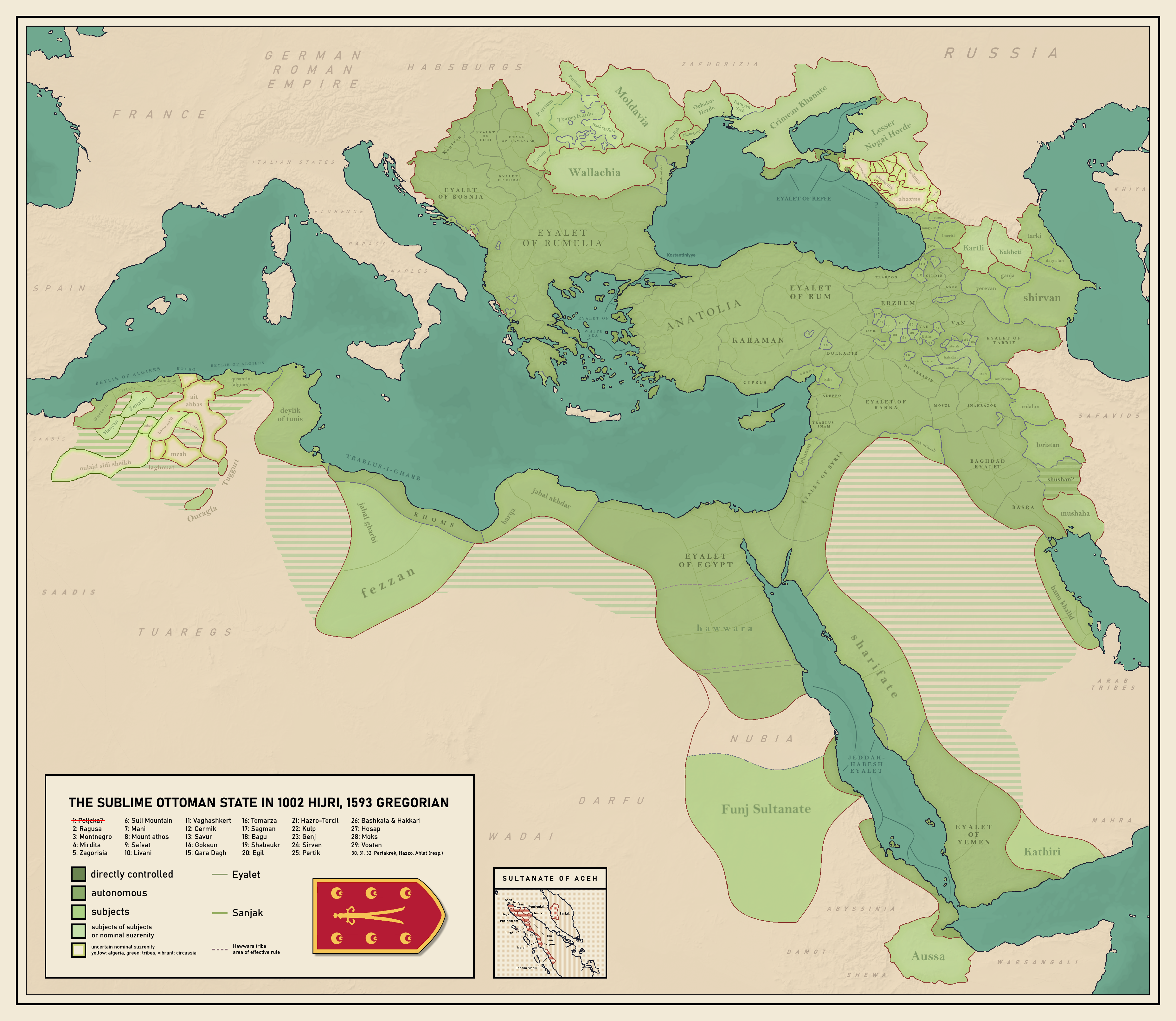 Ottoman Empire Map of 1593 Ottoman Empire Map of 1593