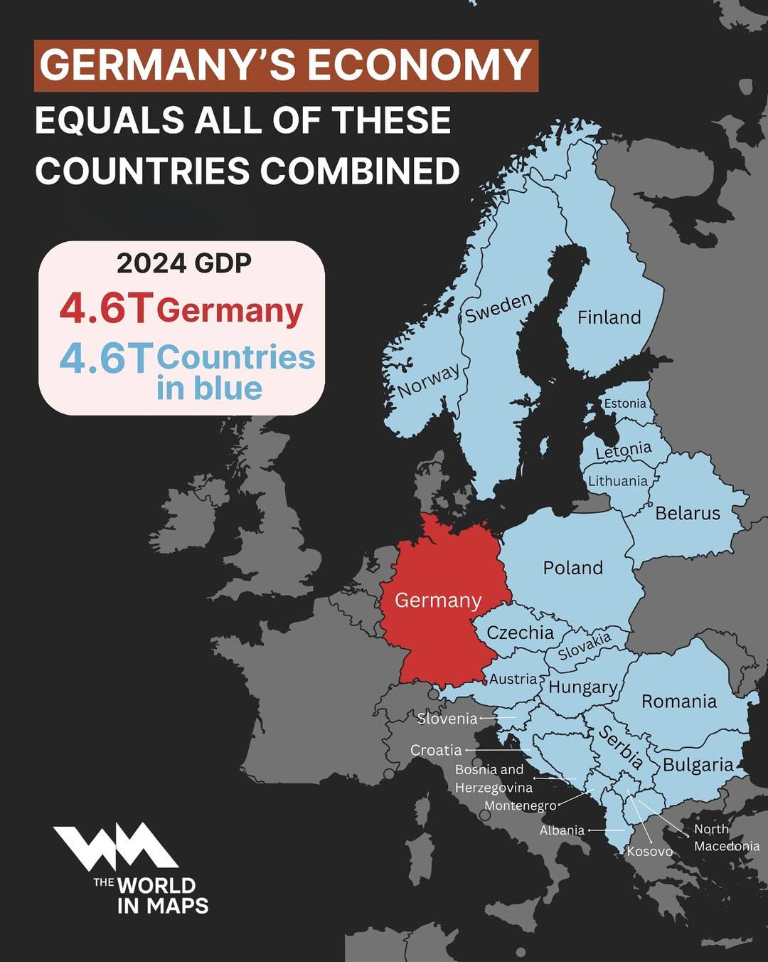 Germany's Economy Compared to Other Countries Map Germany's Economy Compared to Other Countries Map