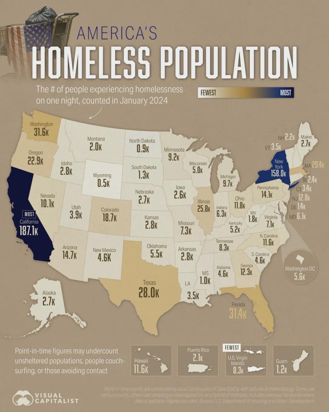 United States Homeless Population Map United States Homeless Population Map