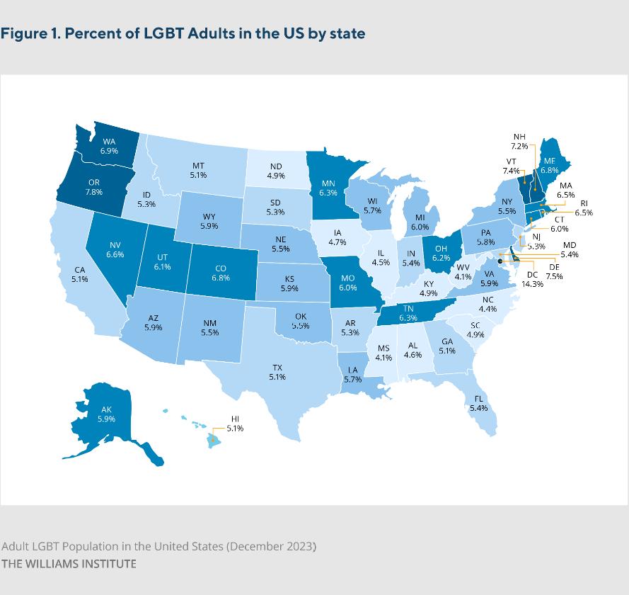Estimated LGBT Population by U.S. State Map Estimated LGBT Population by U.S. State Map