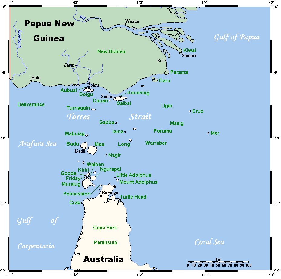 Torres Strait Islands Map of Australia Torres Strait Islands Map of Australia