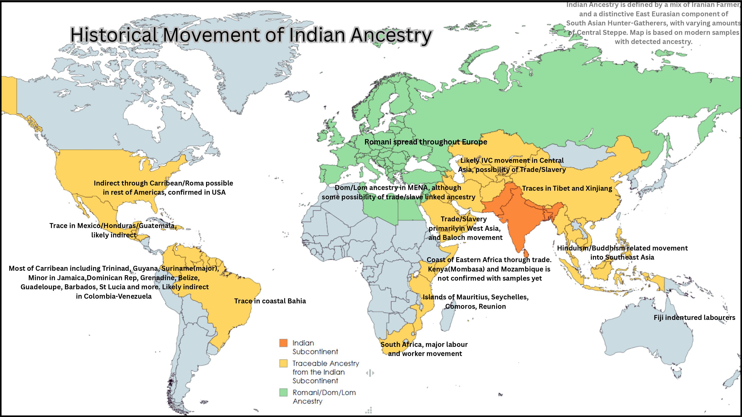 Historical Spread of Indian Ancestry Map Historical Spread of Indian Ancestry Map