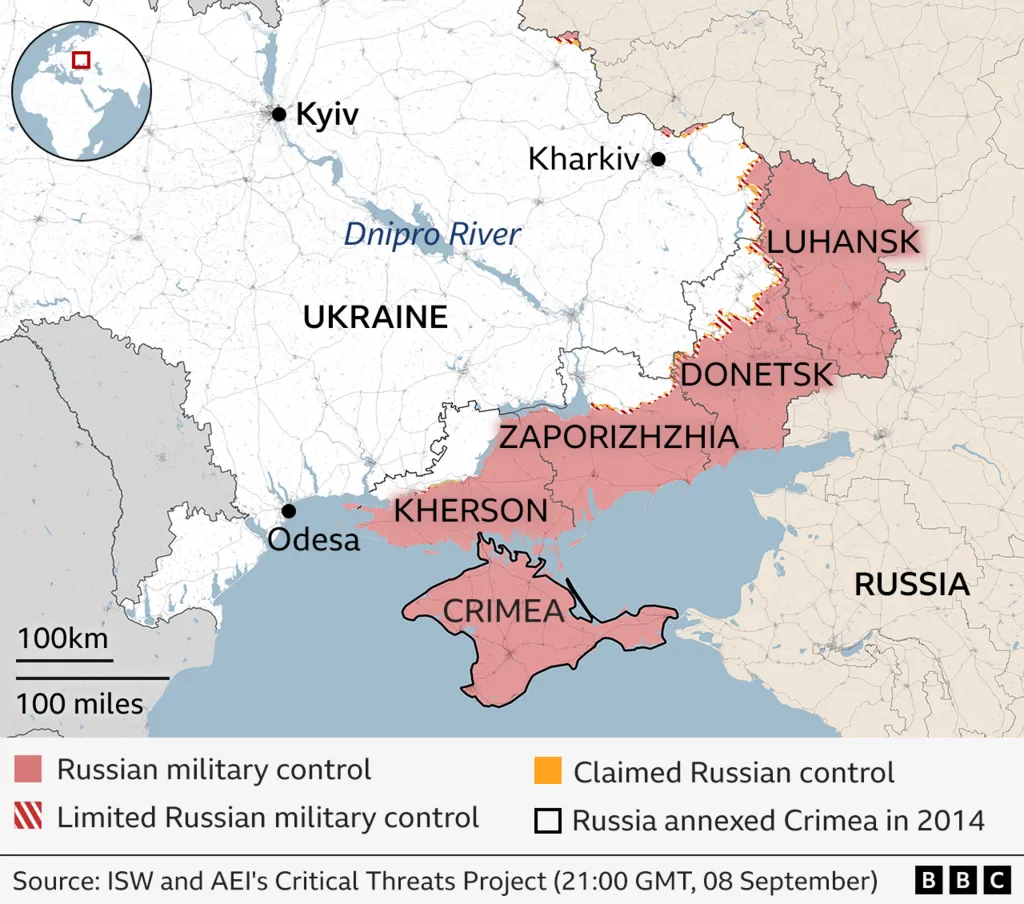 Extent of Russian Military Control in Ukraine Map Extent of Russian Military Control in Ukraine Map