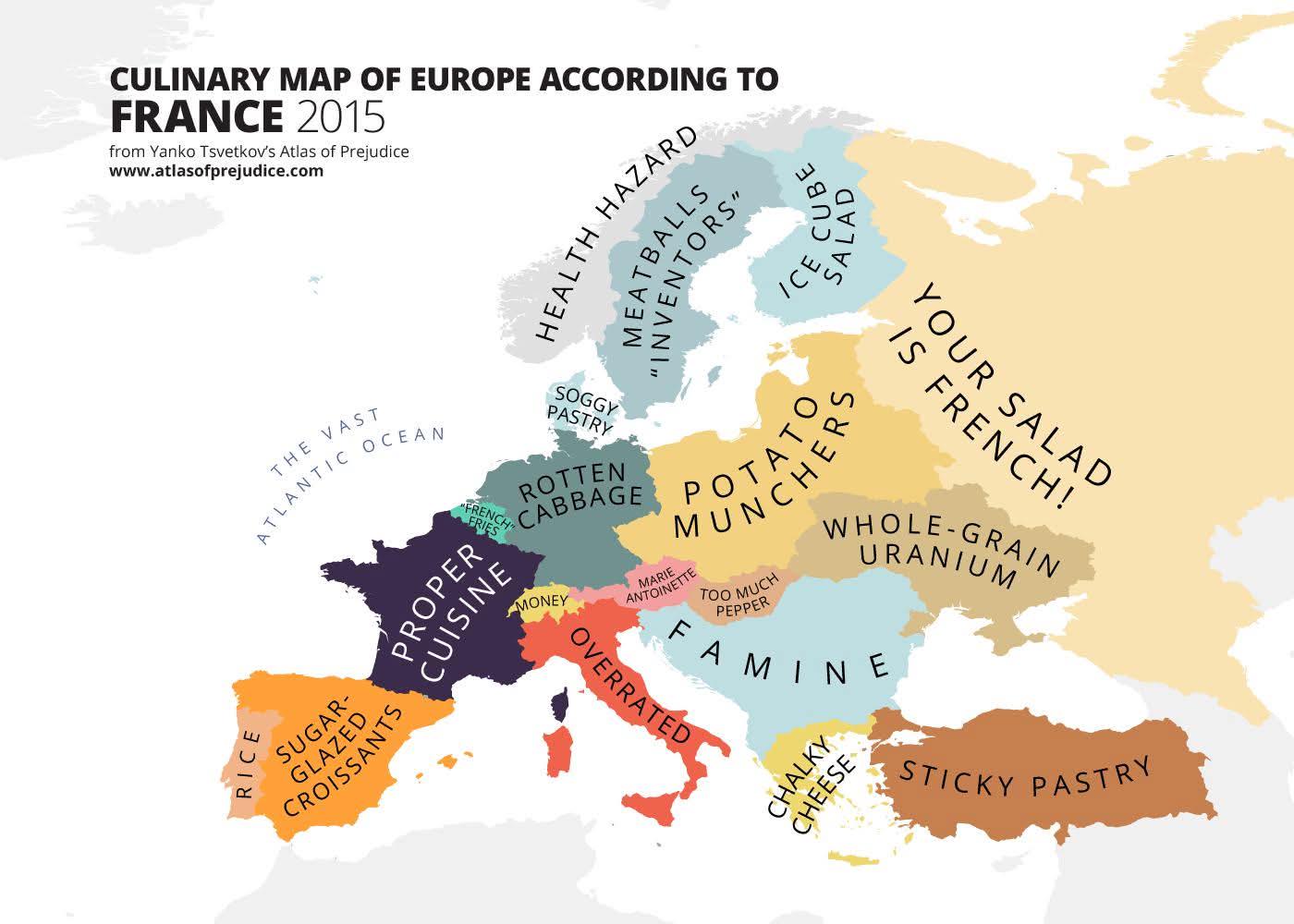 European Cuisine by Country Map European Cuisine by Country Map