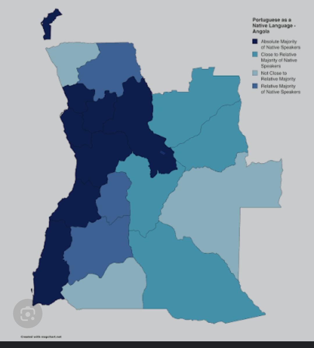 Portuguese Speakers in Western Angola Map Portuguese Speakers in Western Angola Map