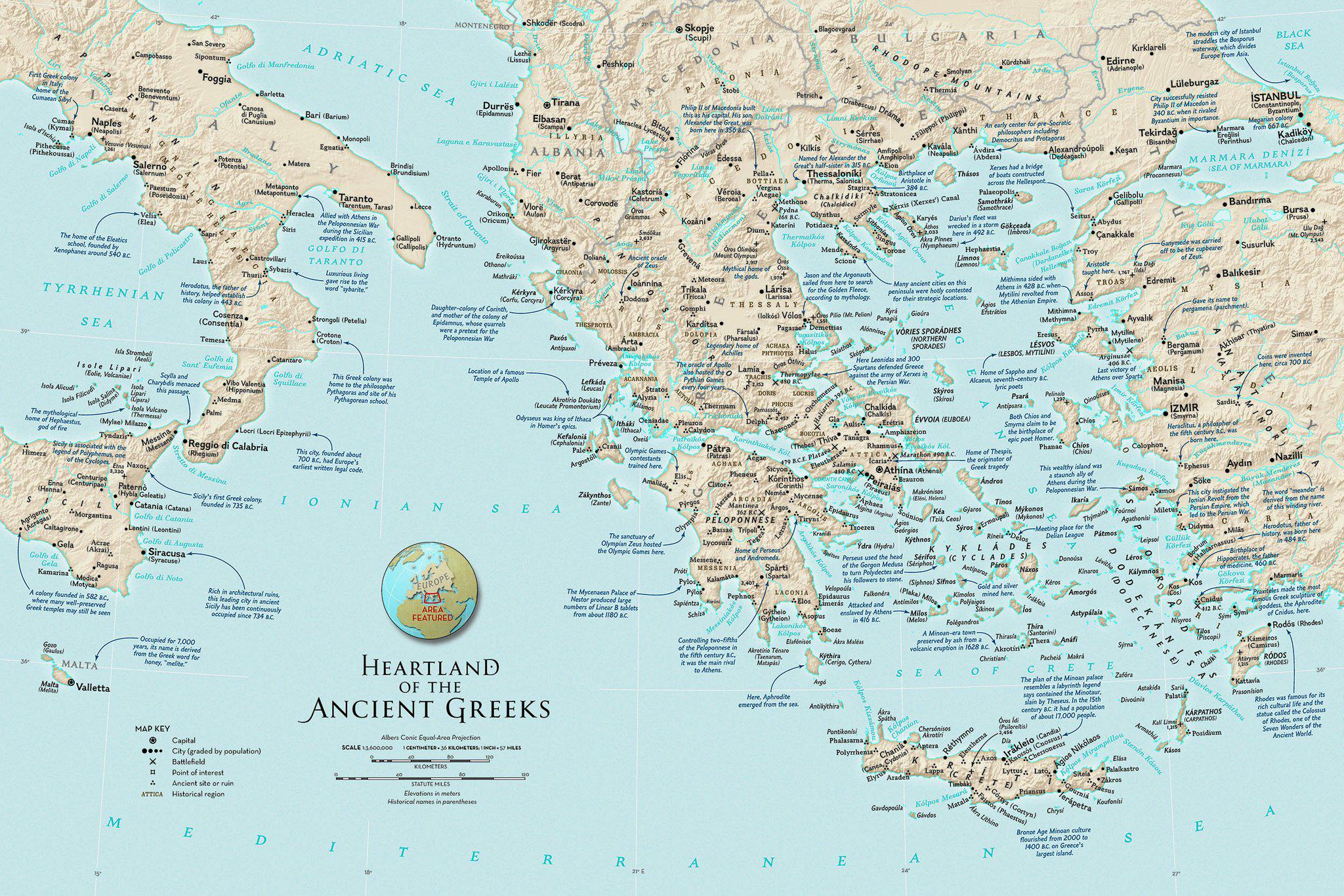 Map of the Heartland of the Ancient Greeks Map of the Heartland of the Ancient Greeks
