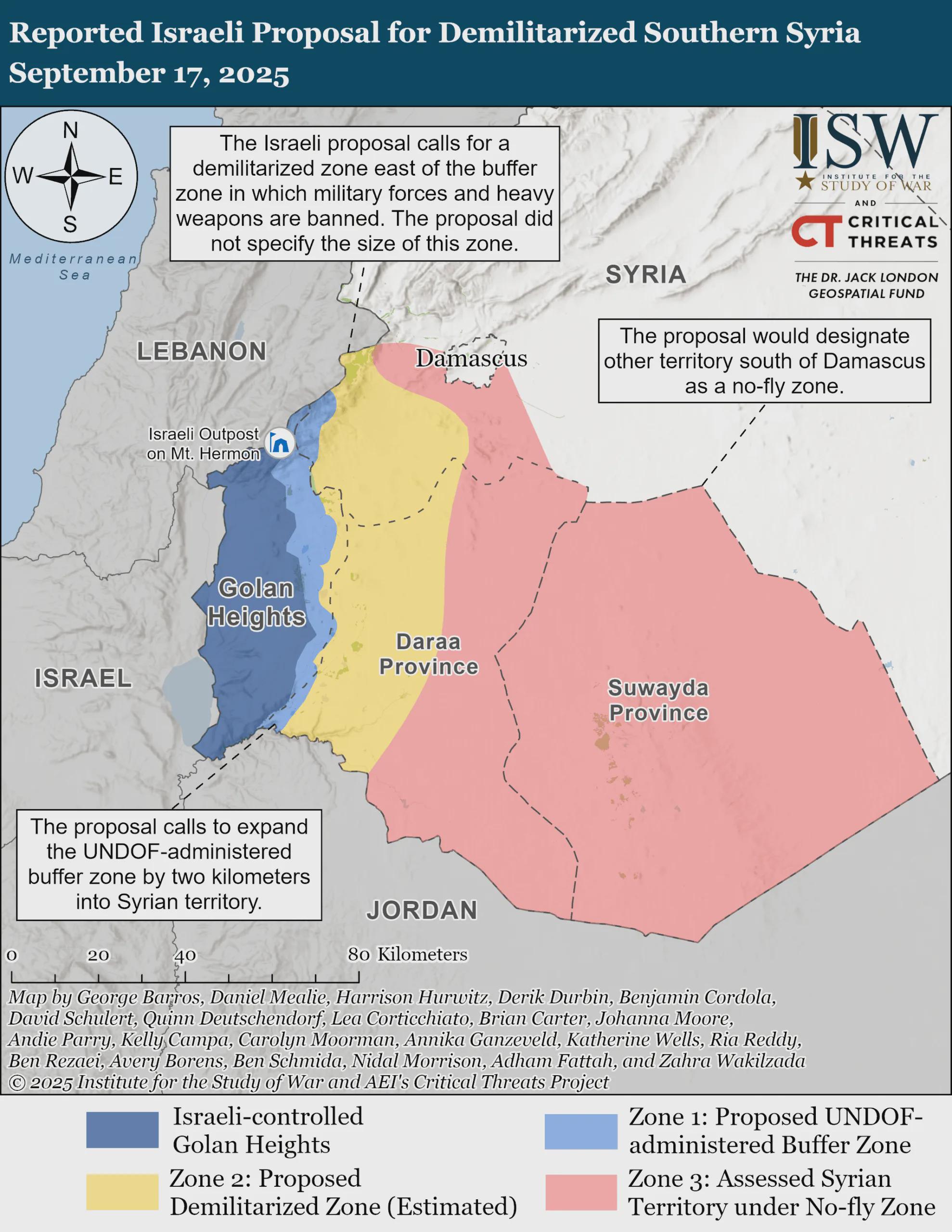 Demilitarized Southern Syria Proposal Map Demilitarized Southern Syria Proposal Map