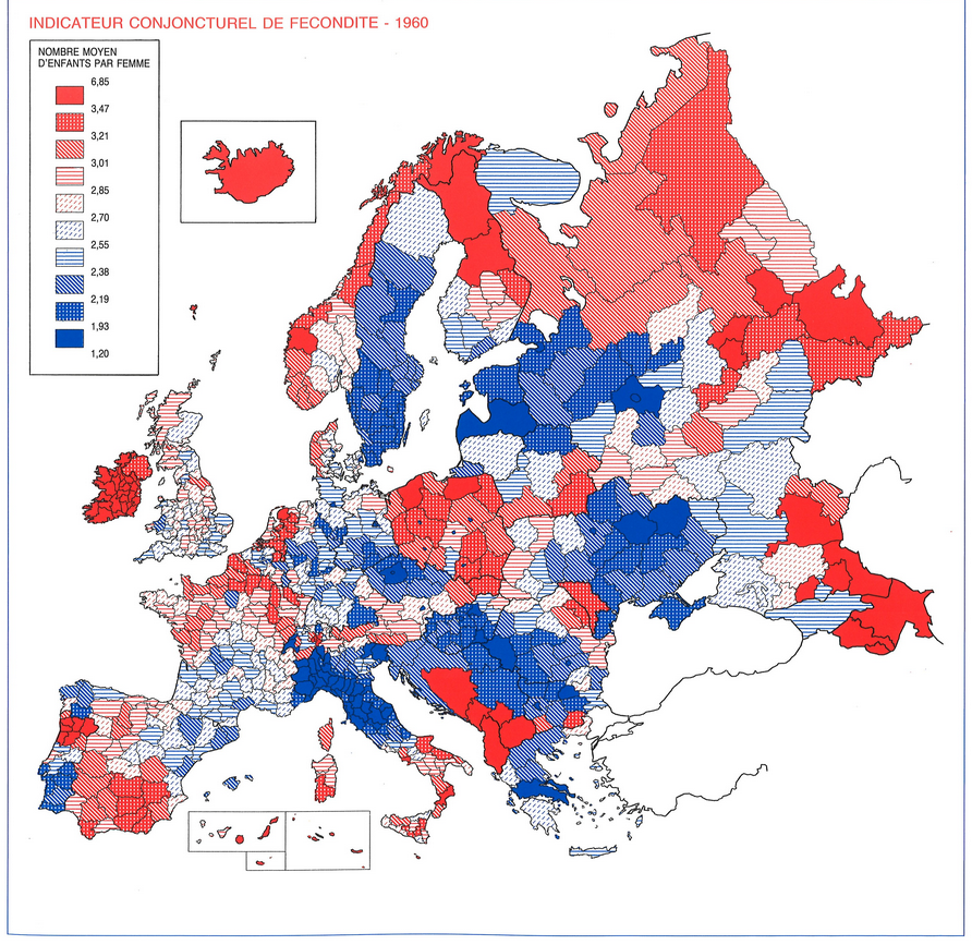 Children per Woman in Europe 1960 Map Children per Woman in Europe 1960 Map