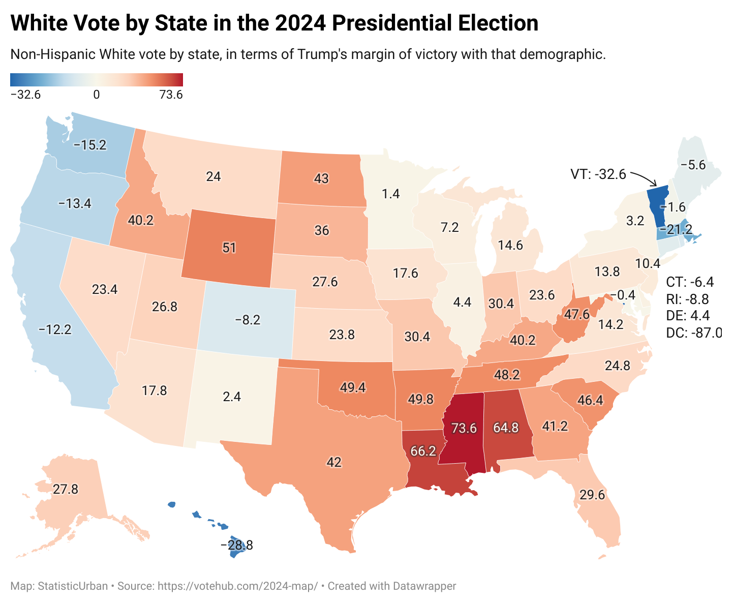 Voting Patterns Map of White Americans 2024 Voting Patterns Map of White Americans 2024