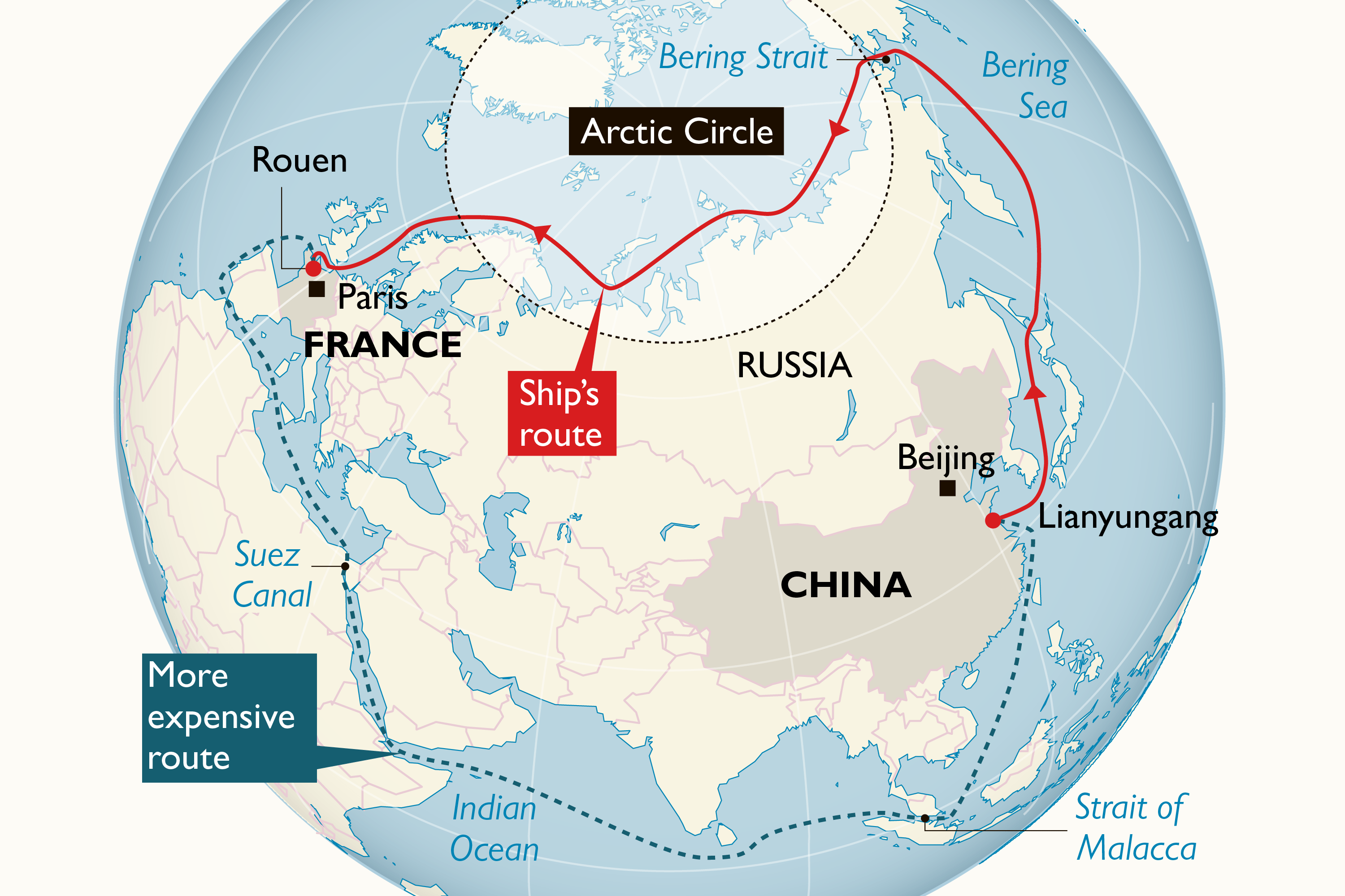 New Arctic Shipping Route Map from China to Europe New Arctic Shipping Route Map from China to Europe