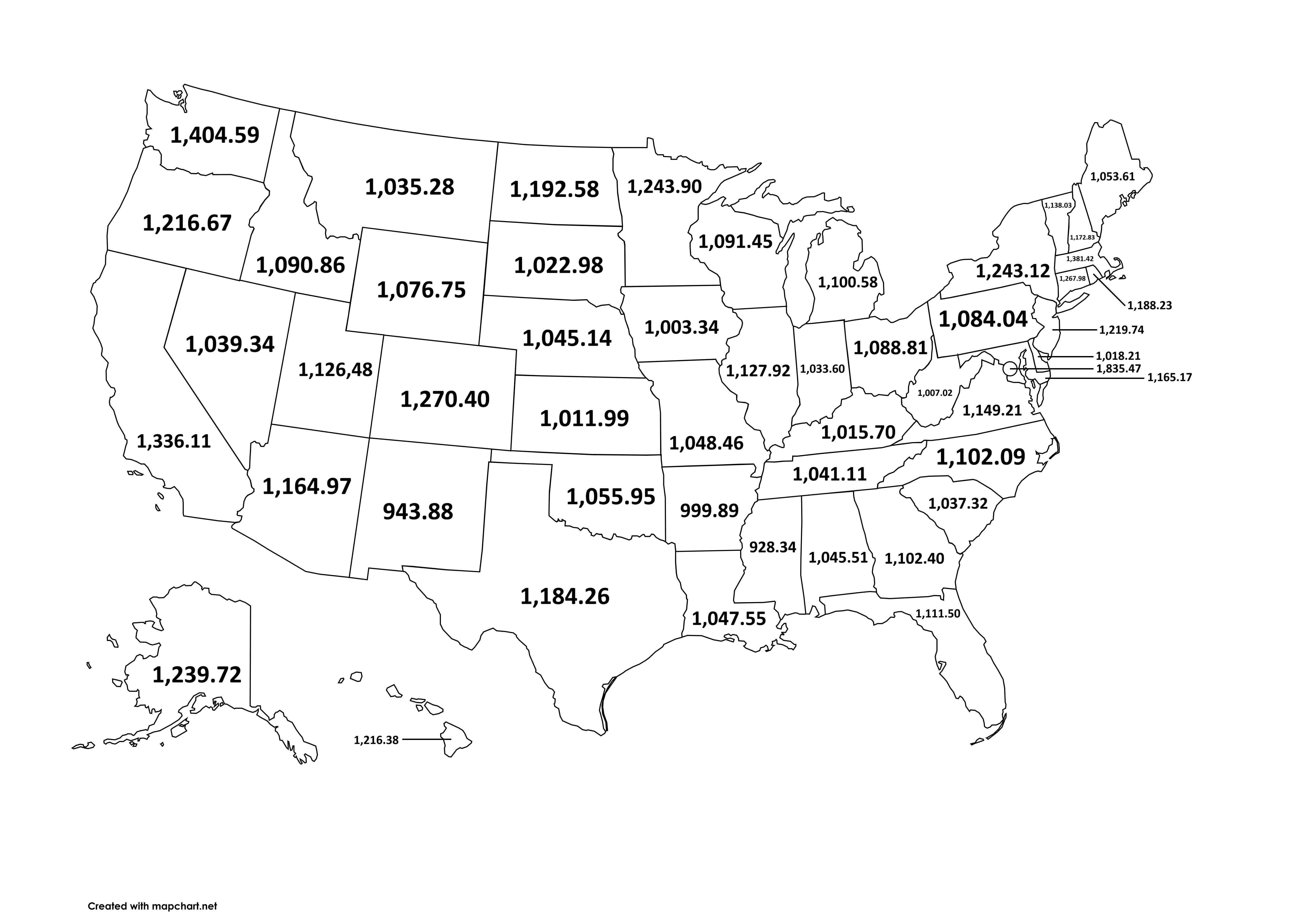 Average Weekly Earnings Map by U.S. State 2024 Average Weekly Earnings Map by U.S. State 2024