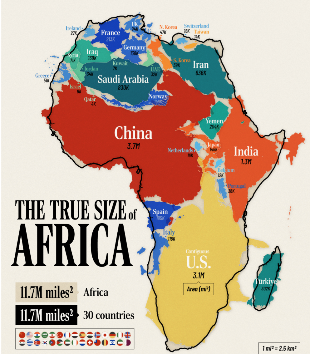 Africa Size Comparison Map Africa Size Comparison Map