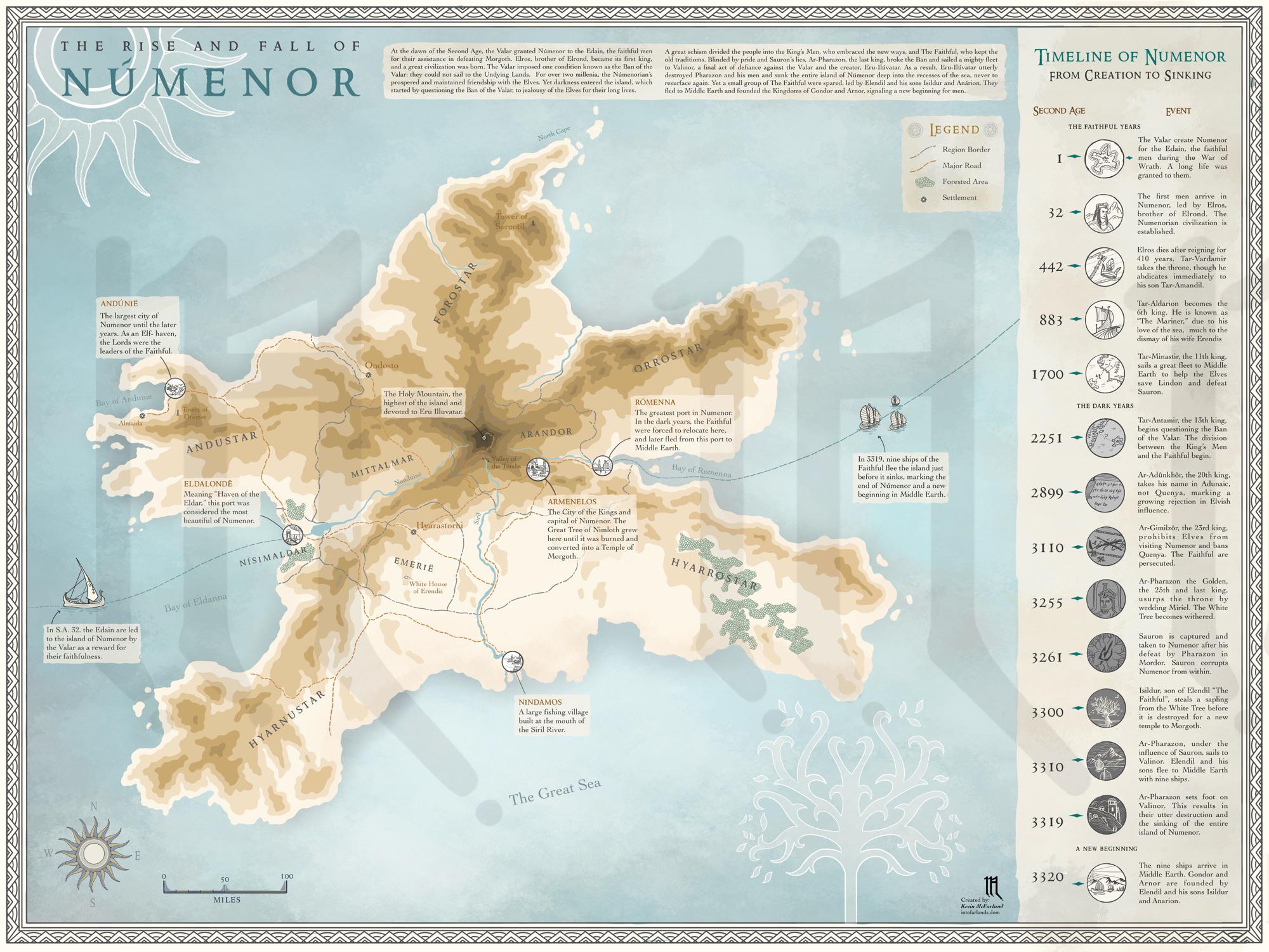 NΓΊmenor Geography Map and Historical Overview NΓΊmenor Geography Map and Historical Overview
