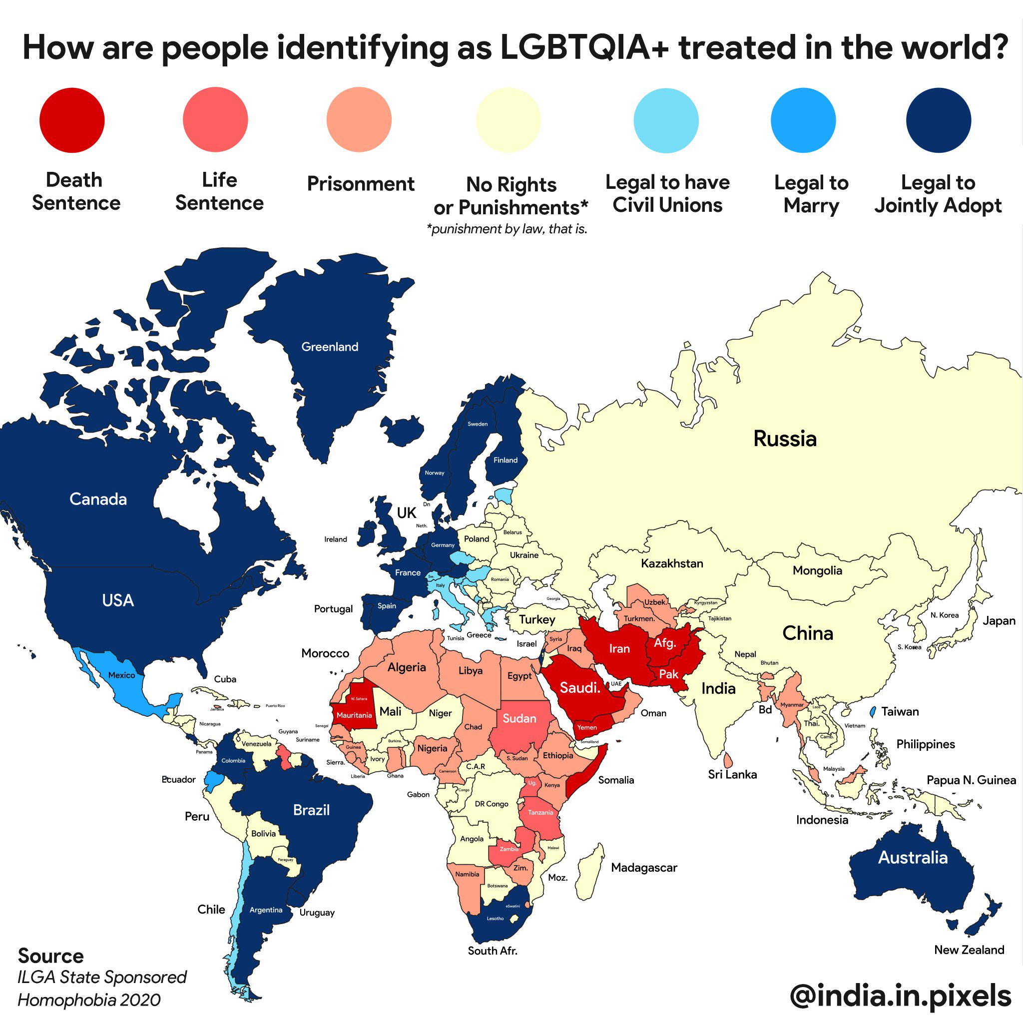 LGBTQIA+ Rights Legal Status Map LGBTQIA+ Rights Legal Status Map