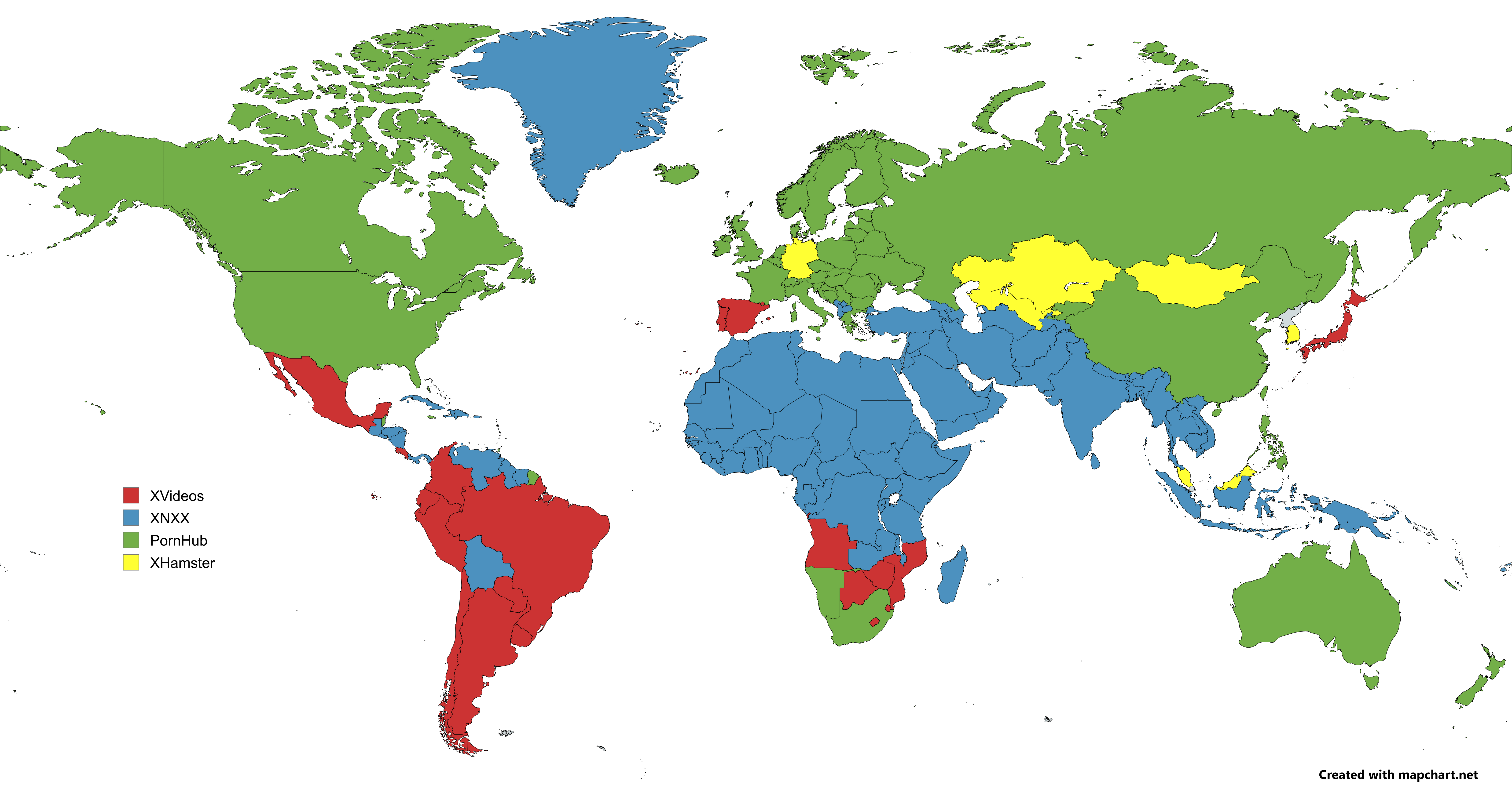 Favorite Porn Streaming Sites Map