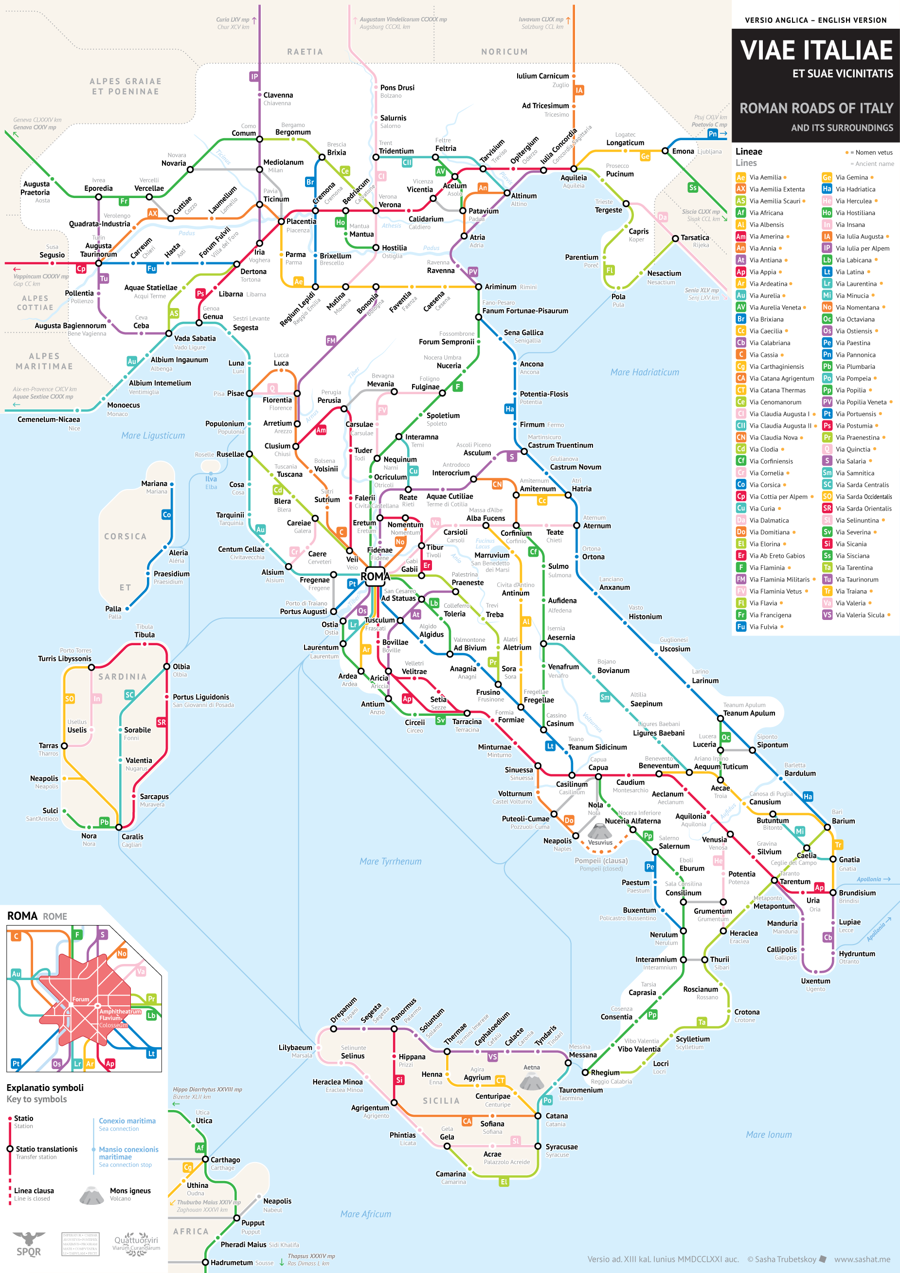 Roman Roads of Italy Map Roman Roads of Italy Map