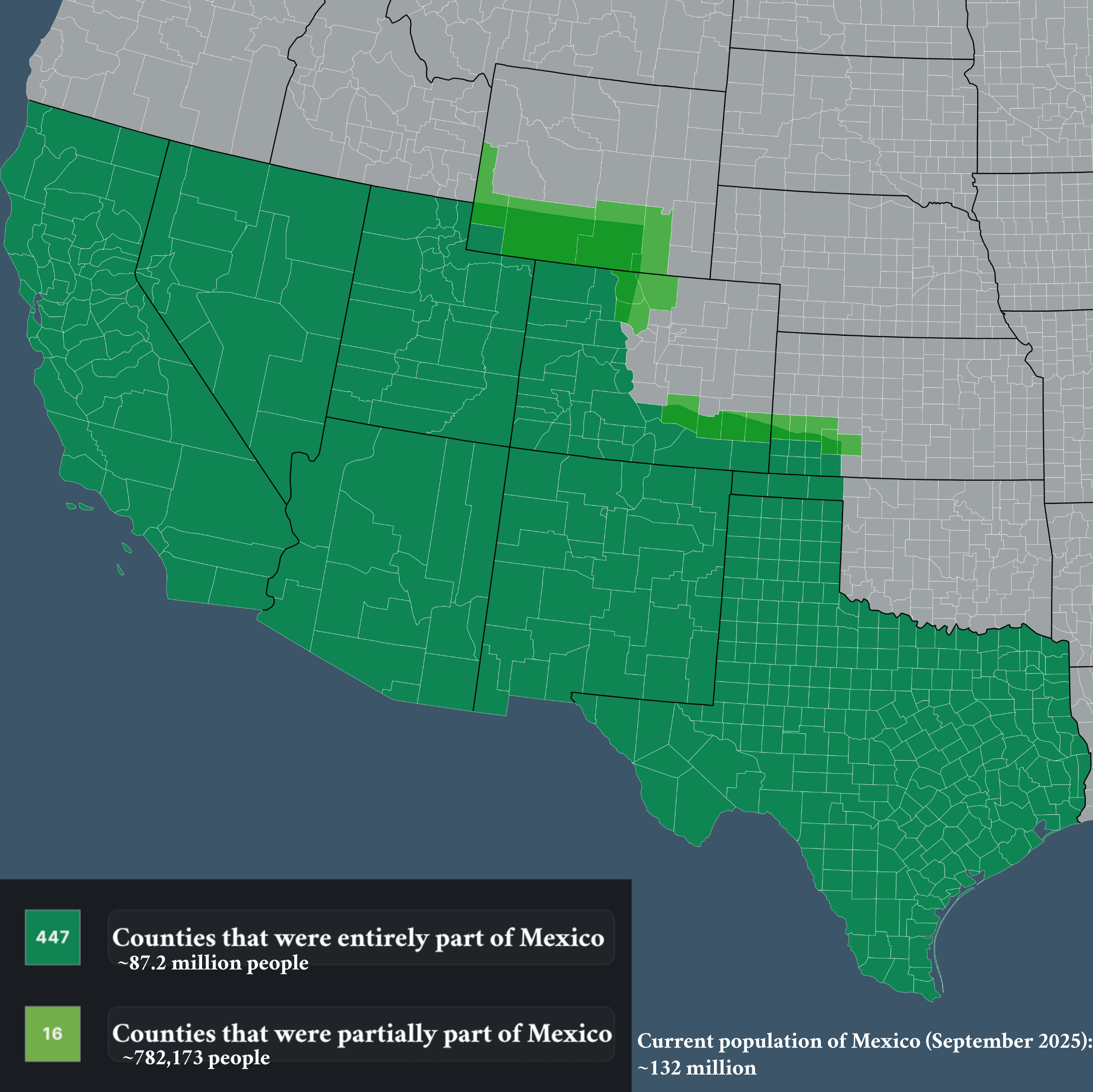 Map of Counties that Used to be Part of Mexico Map of Counties that Used to be Part of Mexico