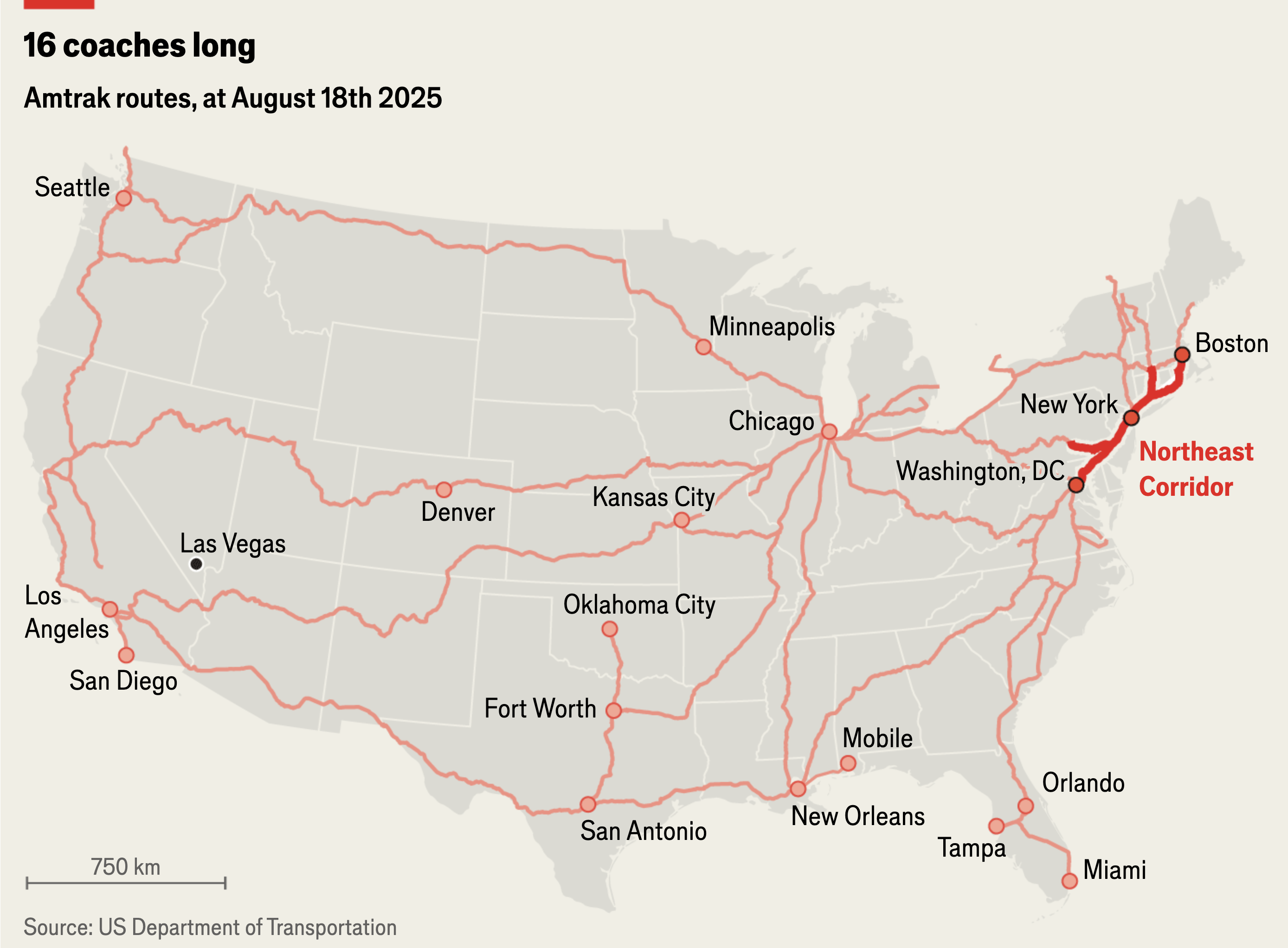 Amtrak Rail Routes Map August 2025