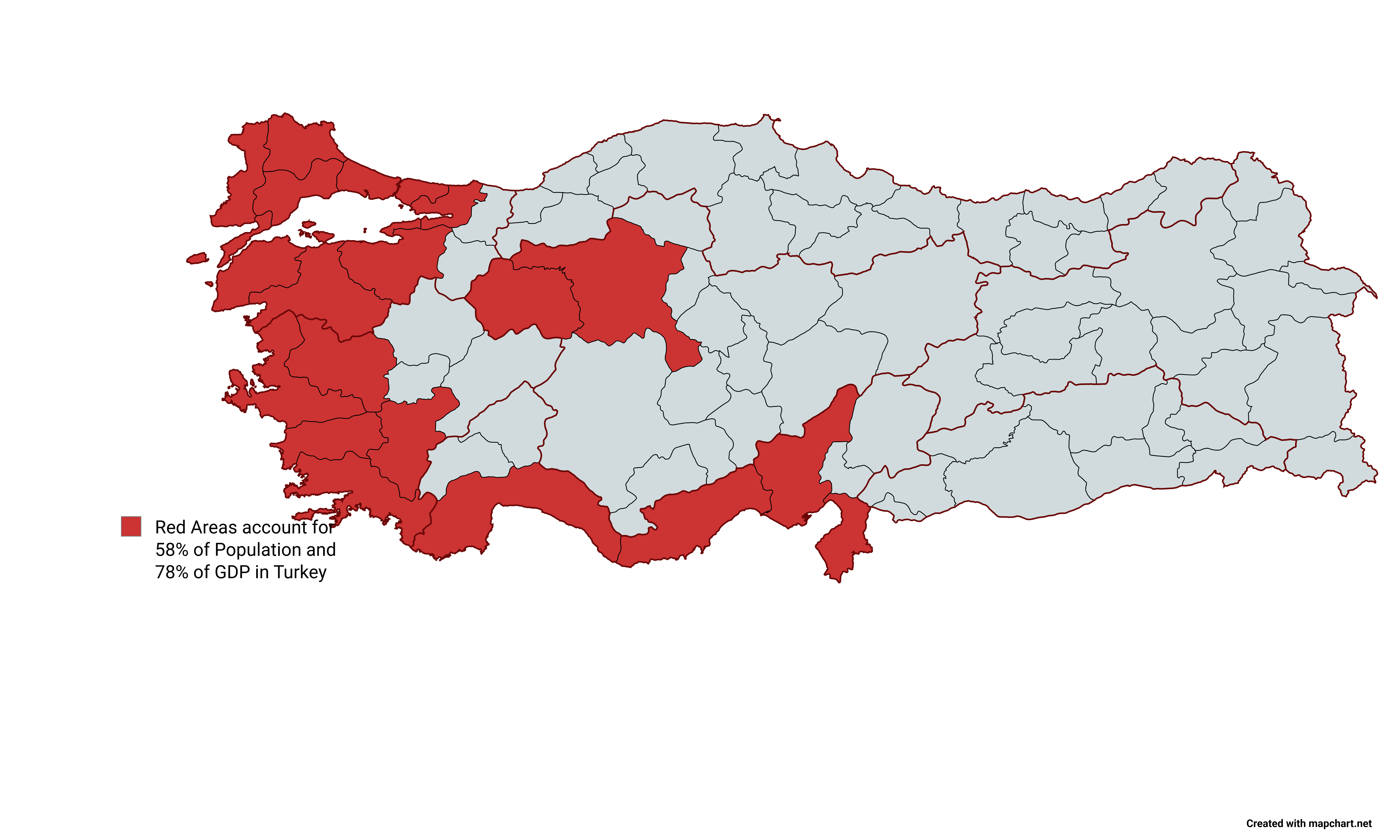 Turkey Population and GDP Distribution Map Turkey Population and GDP Distribution Map