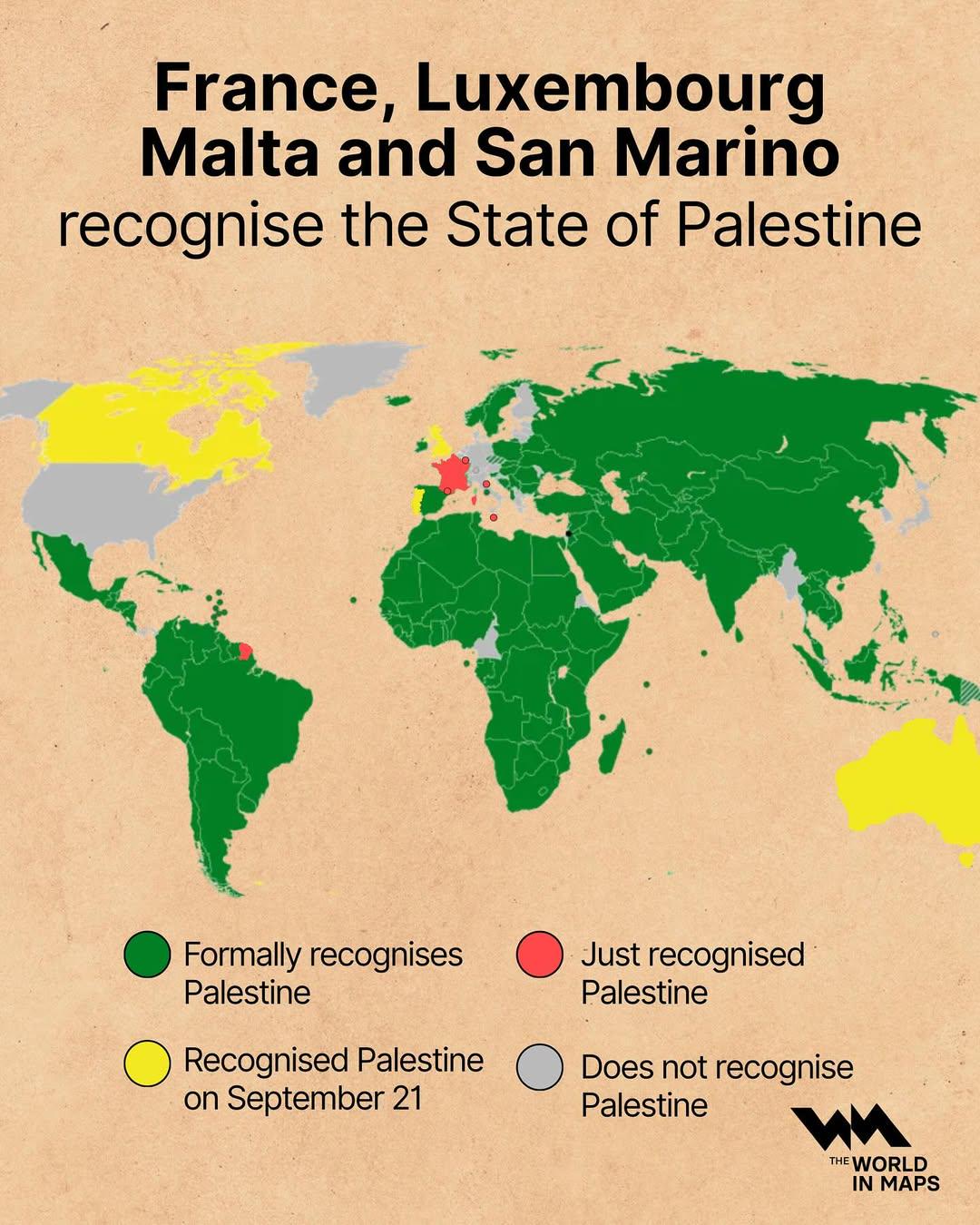 Map of Countries Recognizing Palestine Map of Countries Recognizing Palestine