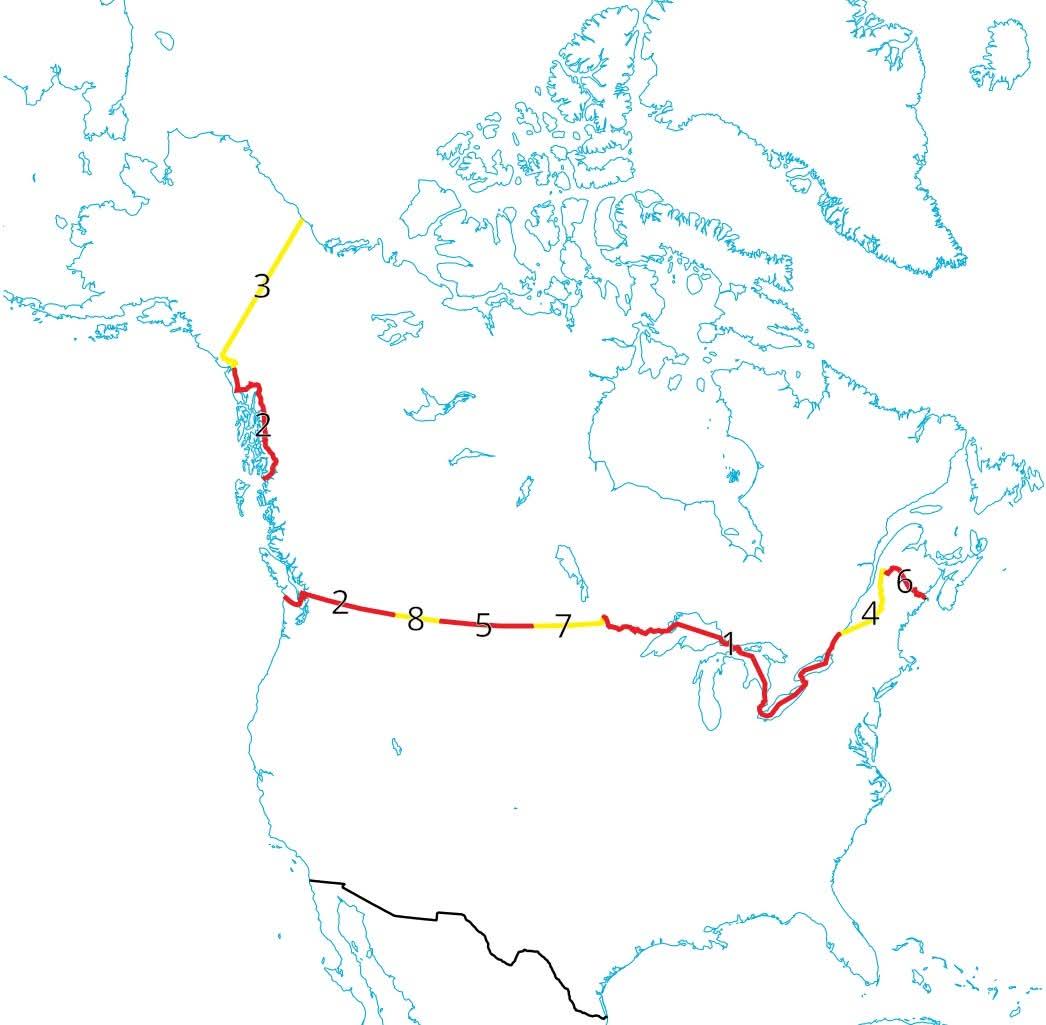 Ontario USA Border Map: Land vs Water