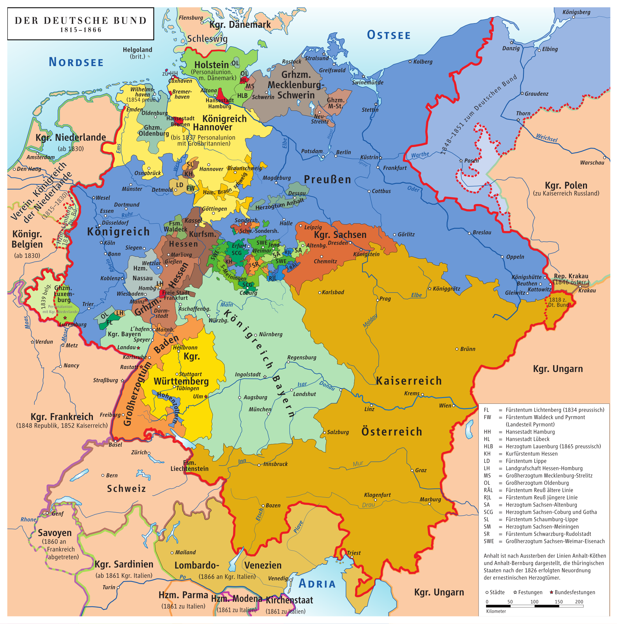 Map of Germany Before Unification (1815-1866) Map of Germany Before Unification (1815-1866)