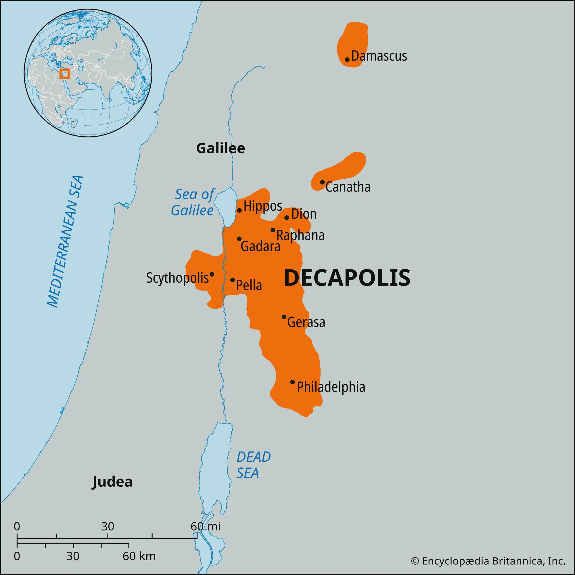 Map of the Decapolis: Greek Colonies in the Levant Map of the Decapolis: Greek Colonies in the Levant