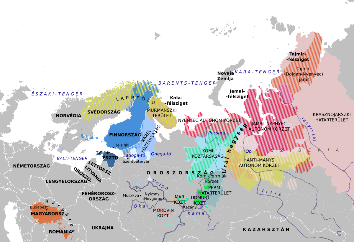 Uralic Languages Distribution Map Uralic Languages Distribution Map