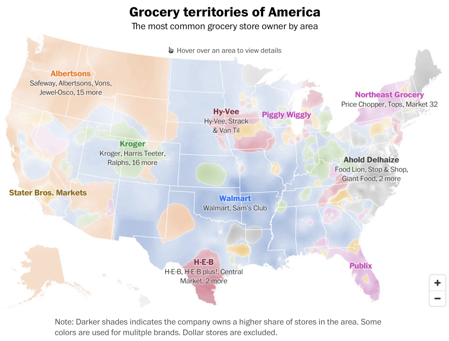 Grocery Store Dominance in the US Map Grocery Store Dominance in the US Map