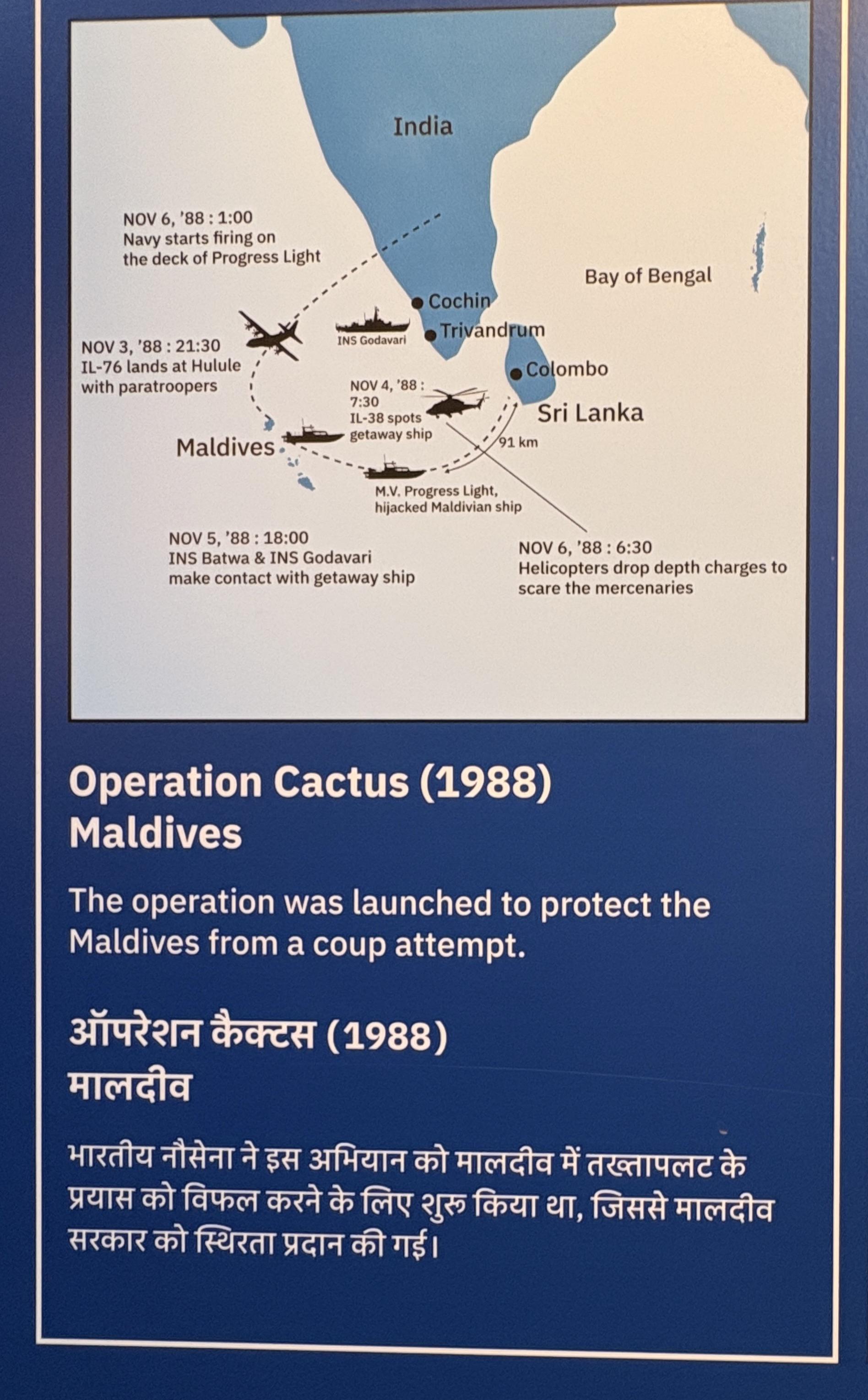 Map of Operation Cactus Timeline Map of Operation Cactus Timeline