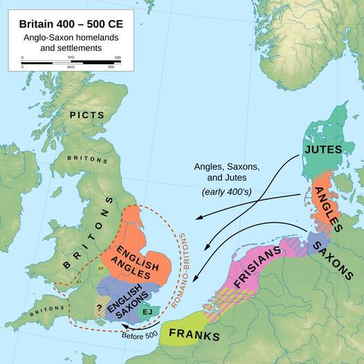 Anglo-Saxon Migration and Settlement Map Anglo-Saxon Migration and Settlement Map