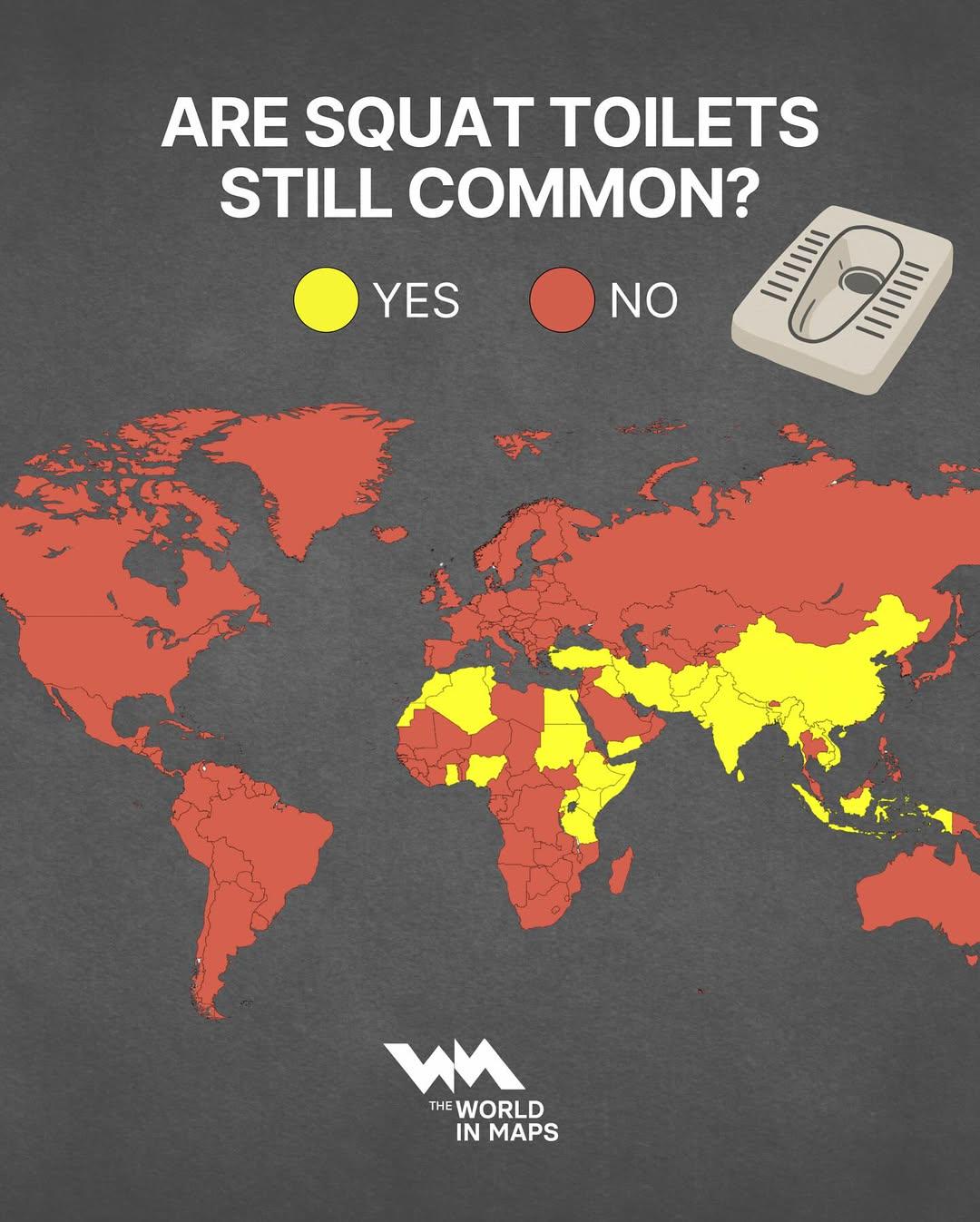 Global Map of Squat Toilet Prevalence