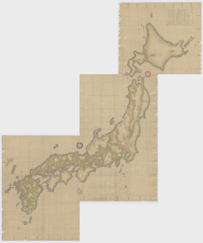 Japanese Topographical Map by Inō Tadataka