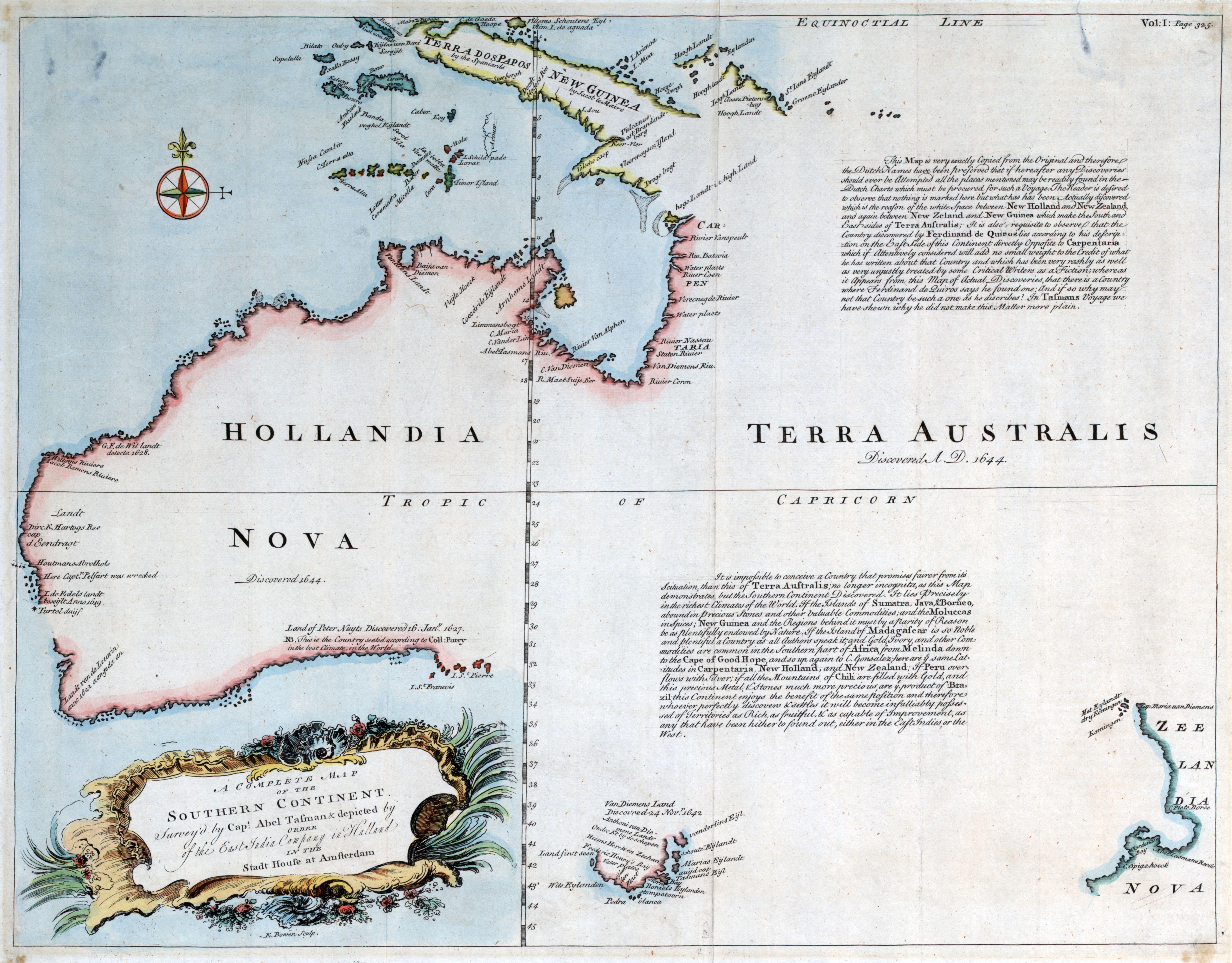 Hollandia Nova Map of Dutch Colonial Settlements